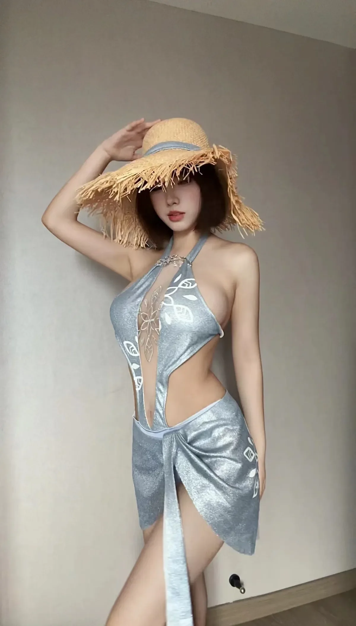 铃铛铛 – 蓝色印花比基尼 微密圈-第1张