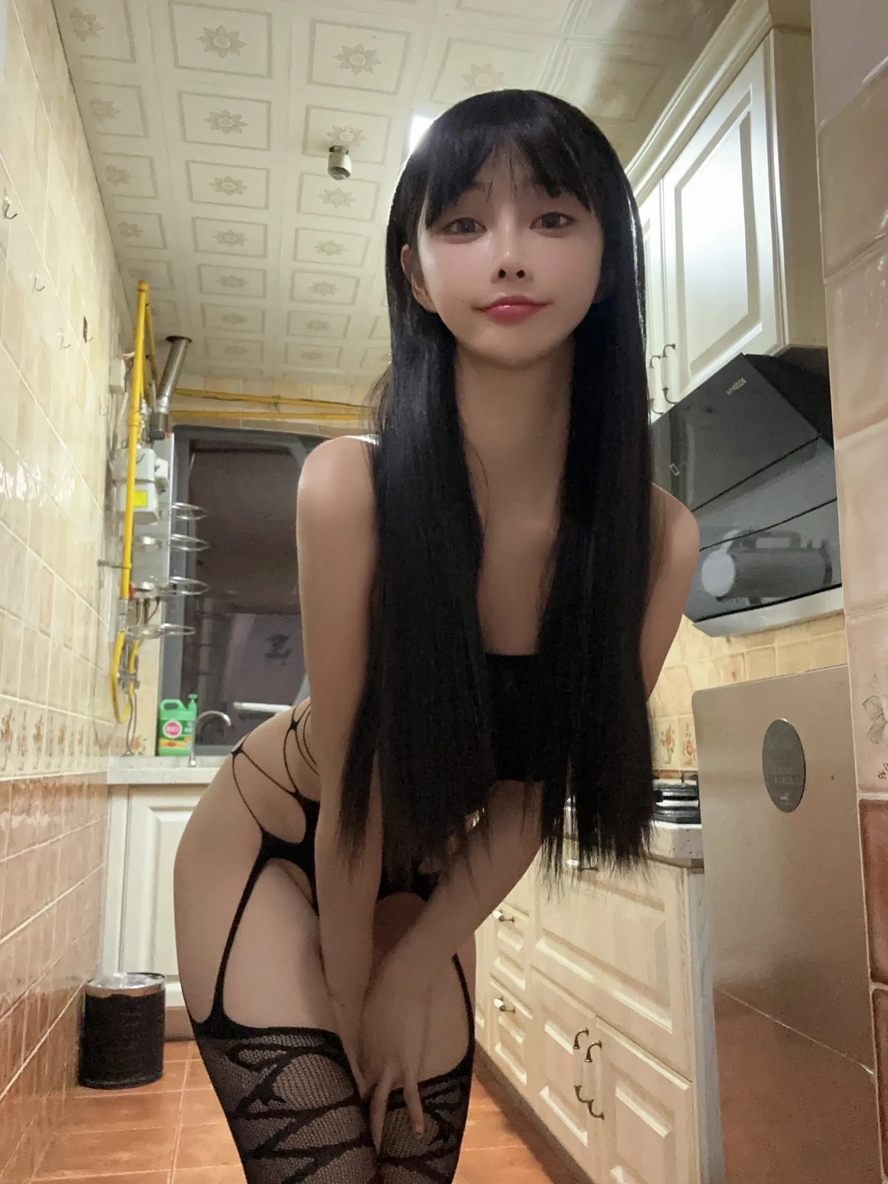 无欲无求的推土君 – 镂空黑色连体衣 微密圈-第6张
