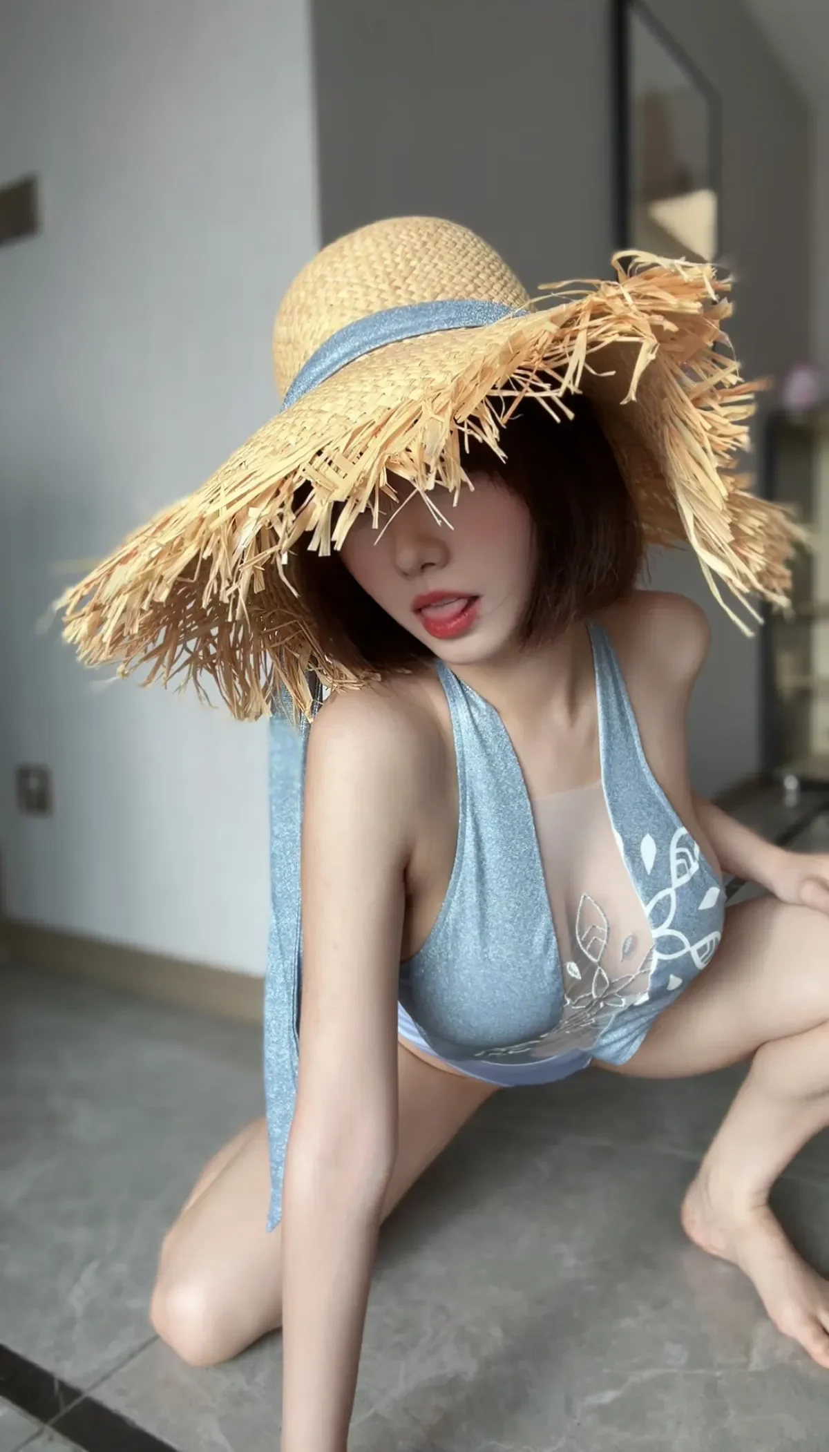 铃铛铛 – 蓝色印花比基尼 微密圈-第5张