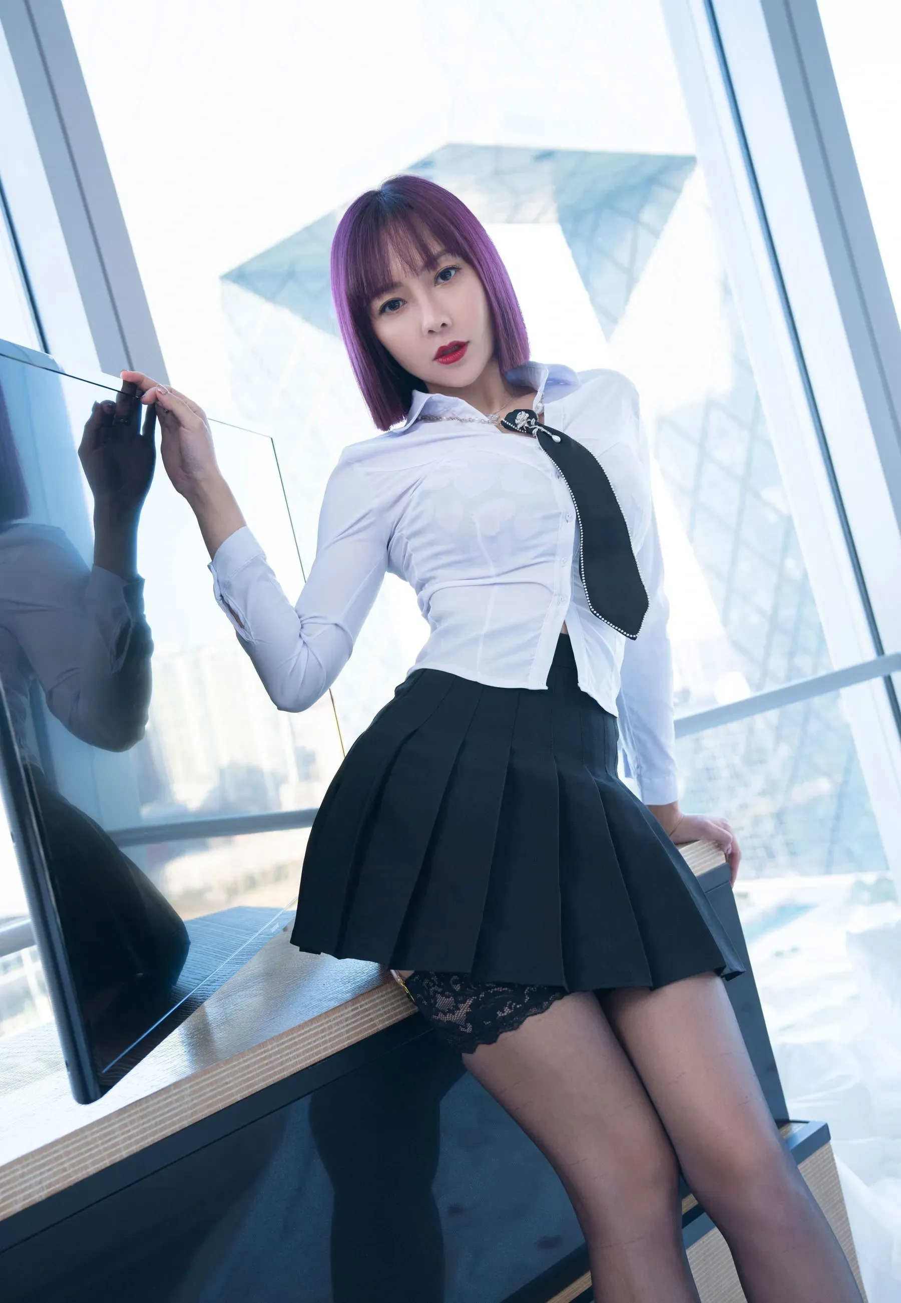 果儿Victoria  粉色内衣吊带袜 微密圈-第12张