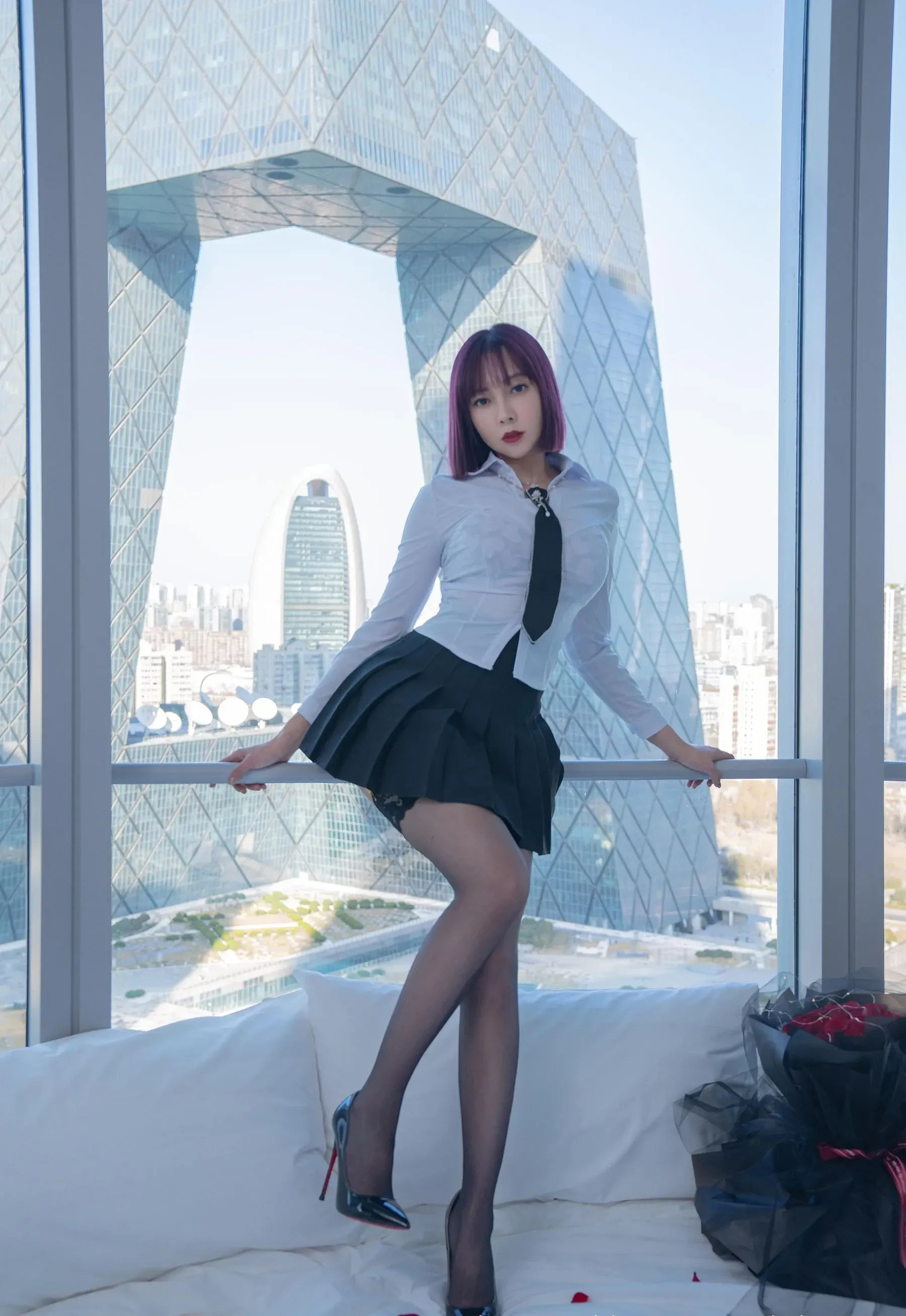 果儿Victoria  粉色内衣吊带袜 微密圈-第14张