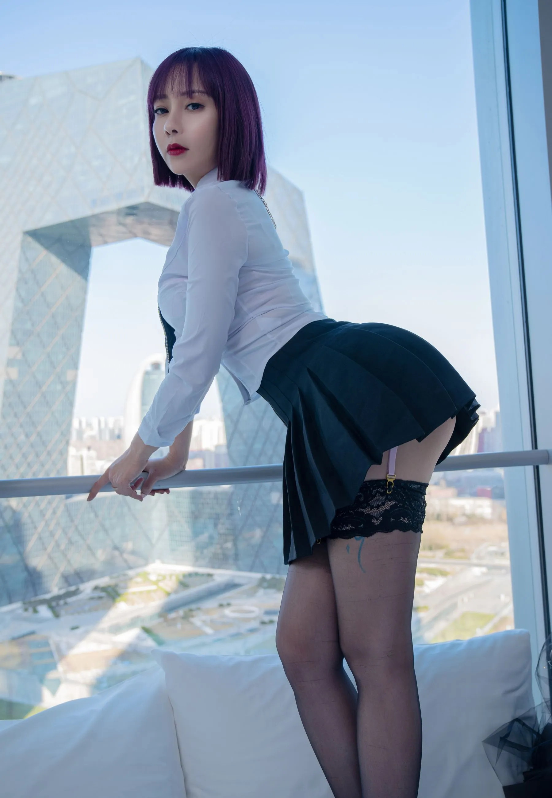 果儿Victoria  粉色内衣吊带袜 微密圈-第16张