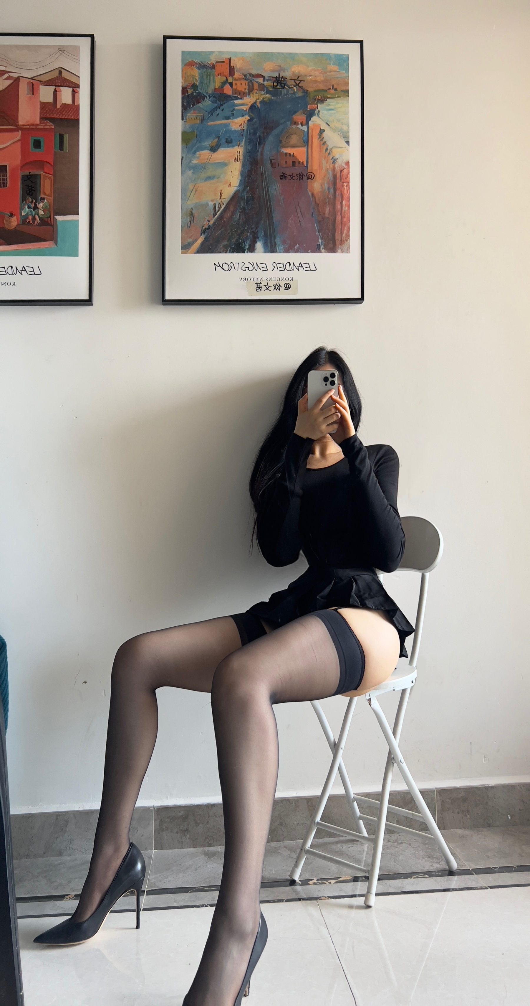 Cool文茜 – 吊带黑色 微密圈-第3张