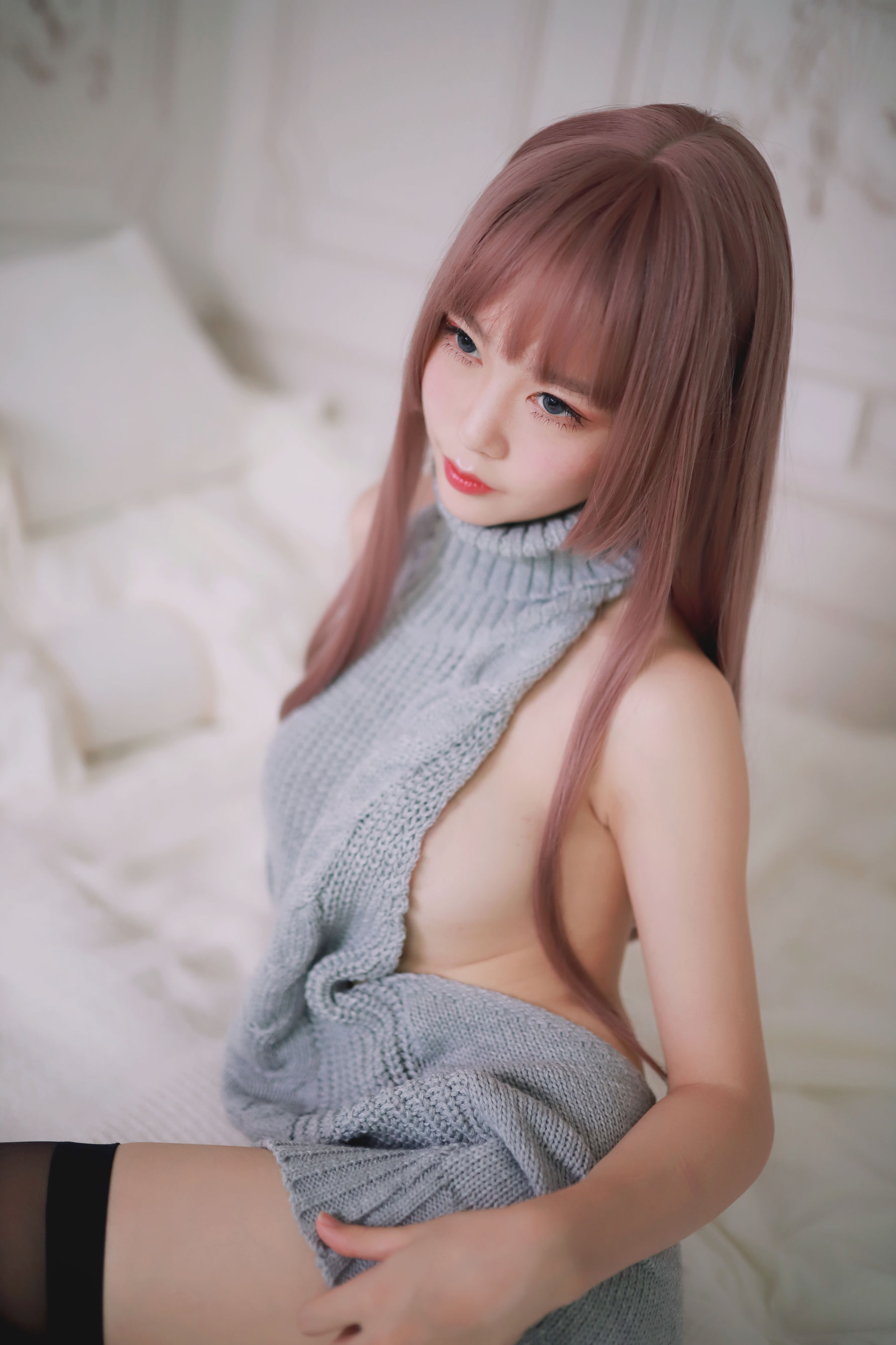 抖娘-利世 – 漏背毛衣 微密圈-第4张