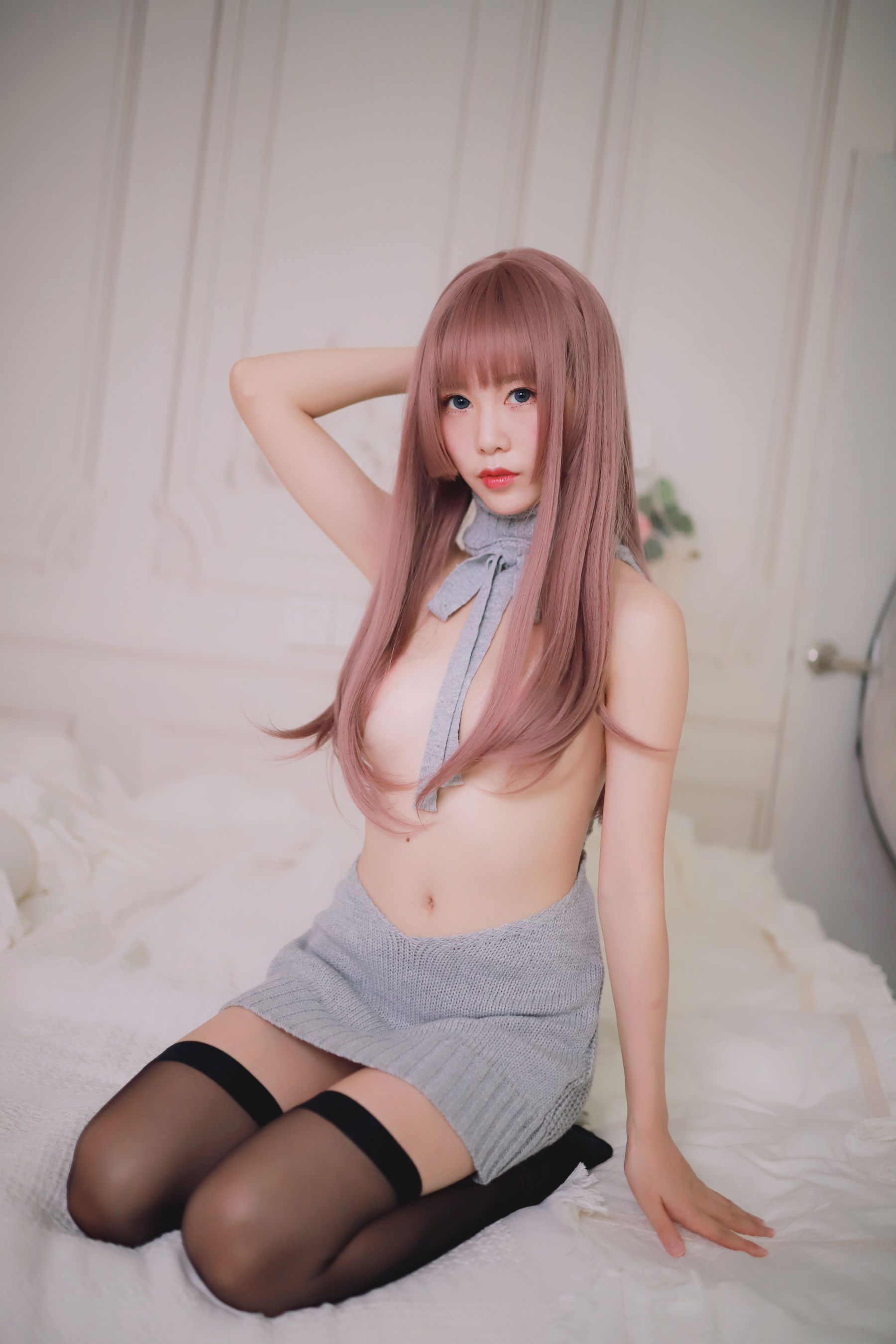 抖娘-利世 – 漏背毛衣 微密圈-第3张