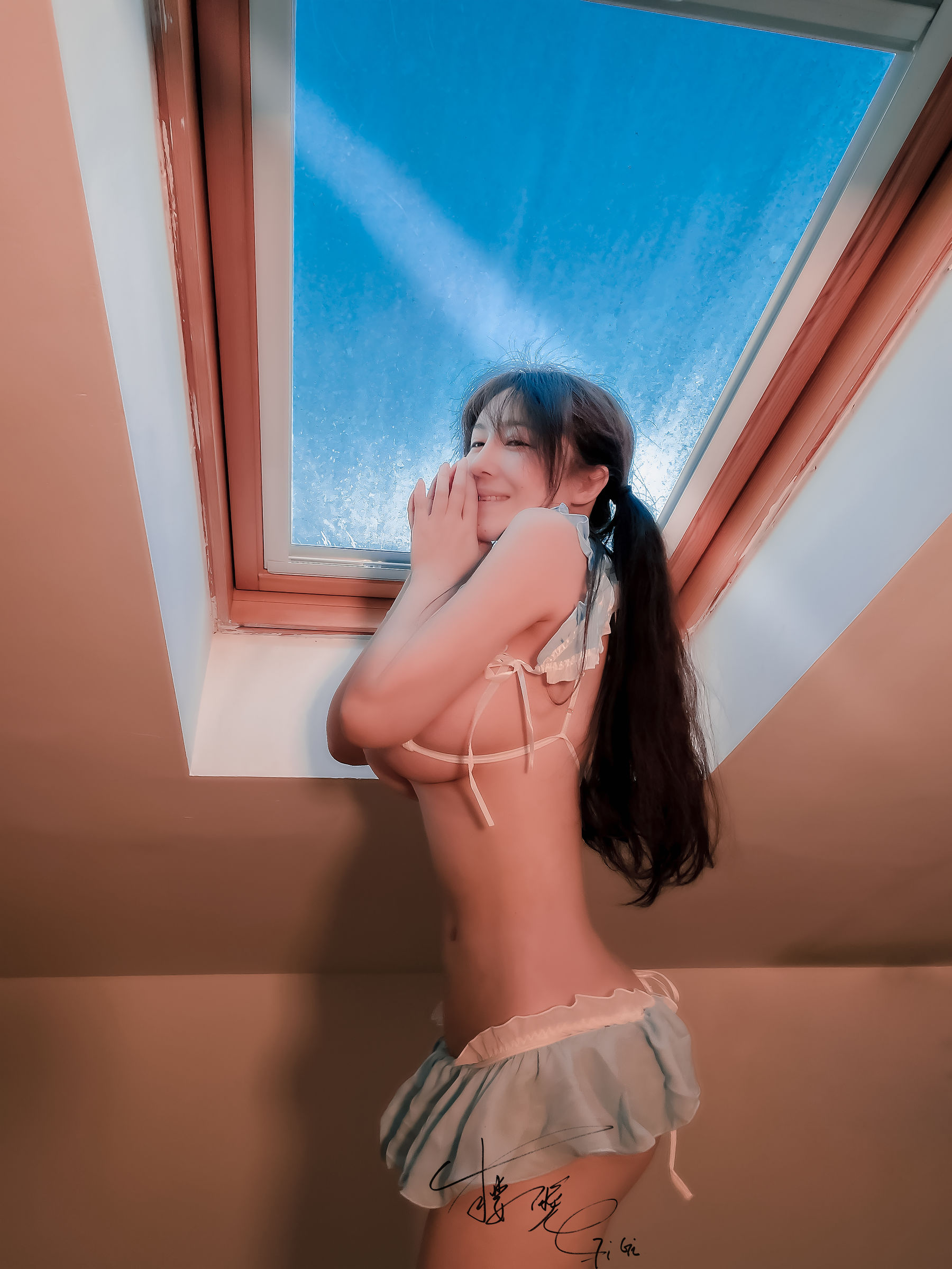 网络红人樱晚gigi – 蓝色比基尼 微密圈-第23张