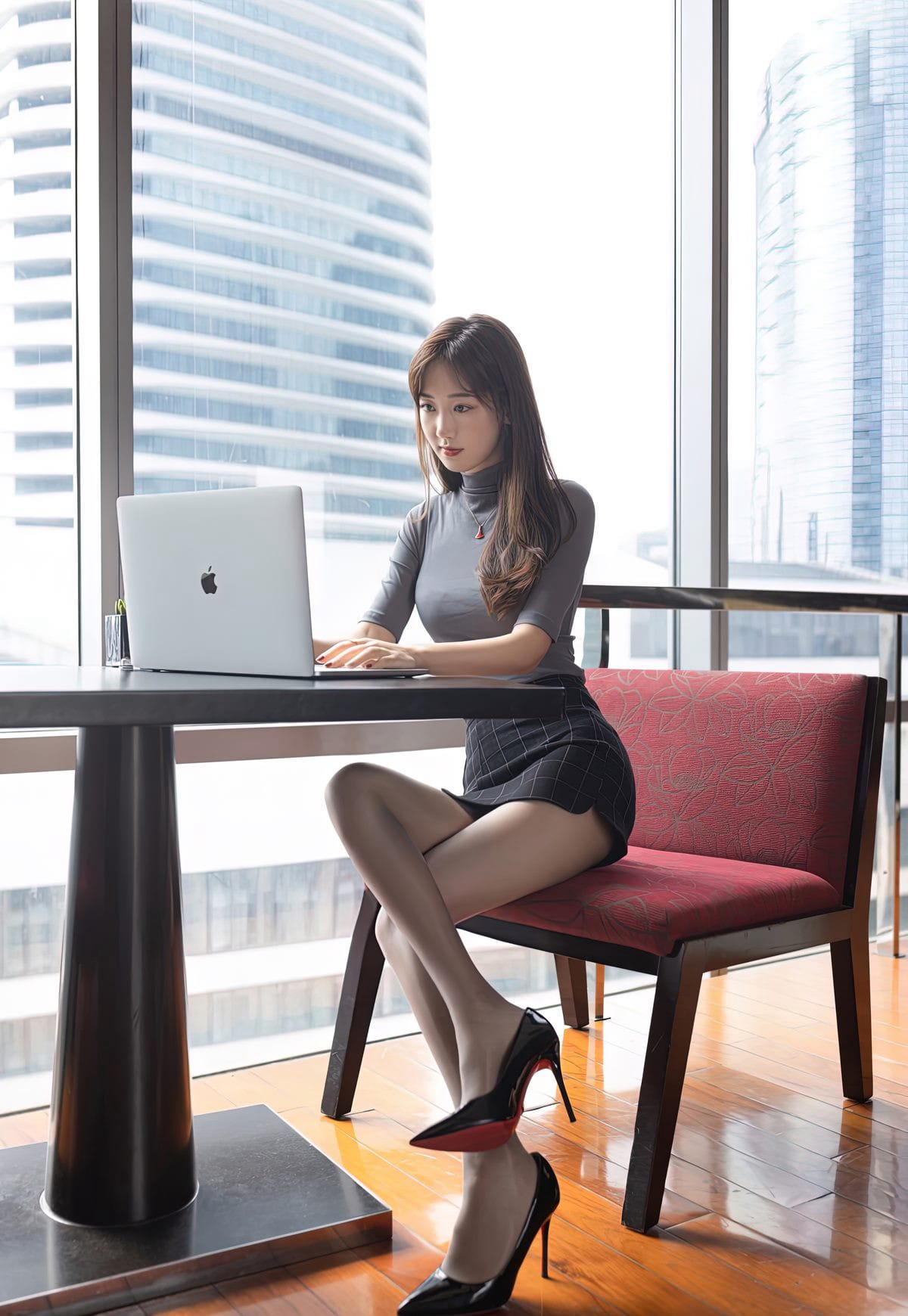 唐安琪办公室性感女郎黑丝极品高翘臀人体写真高清图 性感美女-第1张