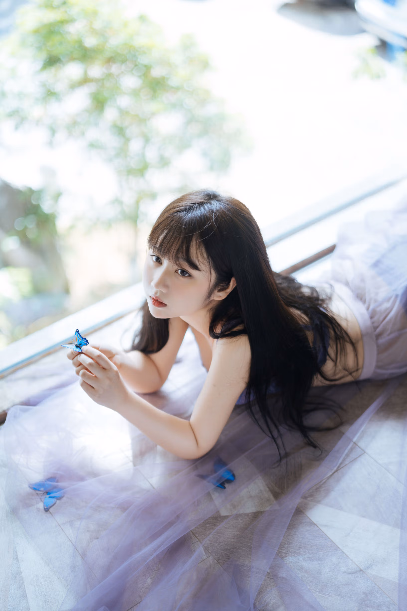 [COS福利] 微博福利姬镜酱 - 静夏之薄纱蕾丝 性感美女-第1张