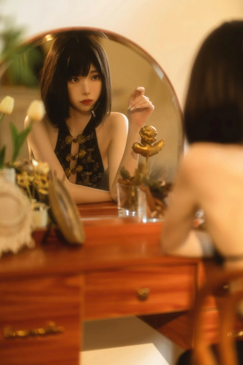 许岚LAN - 黑纱旗袍 性感美女-第1张
