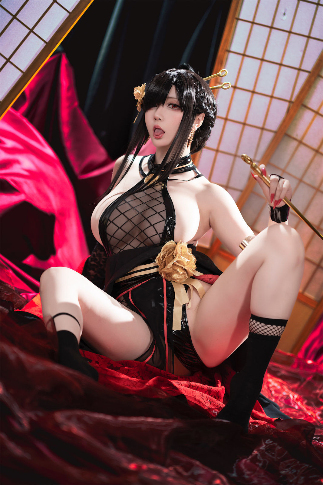 M940-[福利COS] Coser小姐姐星之迟迟 - 圣诞节 约尔 同人和风战斗服 网红COS-第37张
