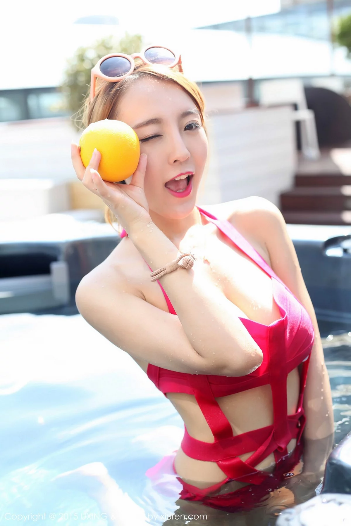 M940-[UXING优星馆]Vol.023_嫩模草莓性感比基尼系列完美曲线迷人豪乳写真60P 优星馆-第45张