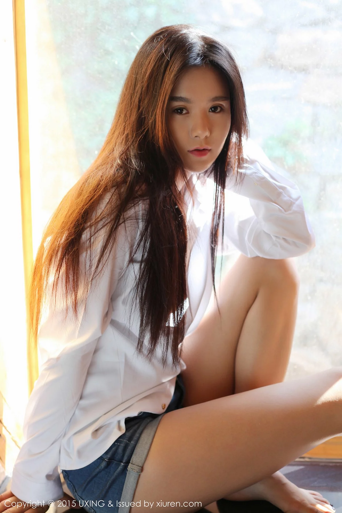 M940-[UXING优星馆]Vol.015_嫩模王欣然牛仔裤加白衬衫秀完美身材清爽迷人写真55P 优星馆-第23张