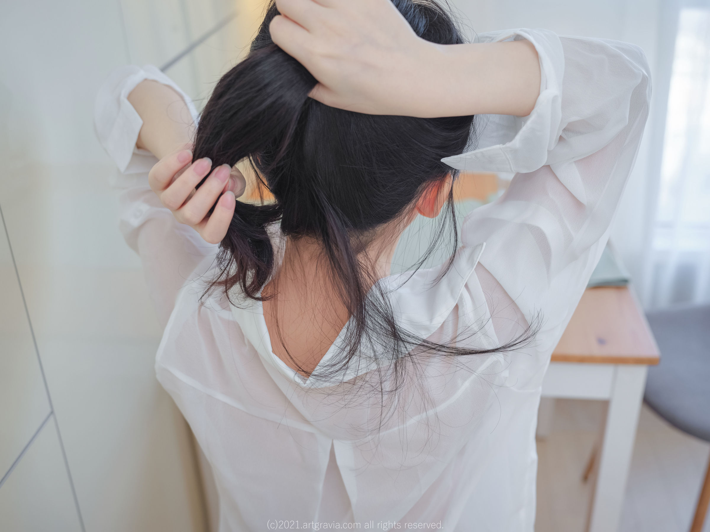 [ARTGRAVIA] VOL.261 Ming Sunha – 白衬衫女友居家诱惑 日韩美图-第1张