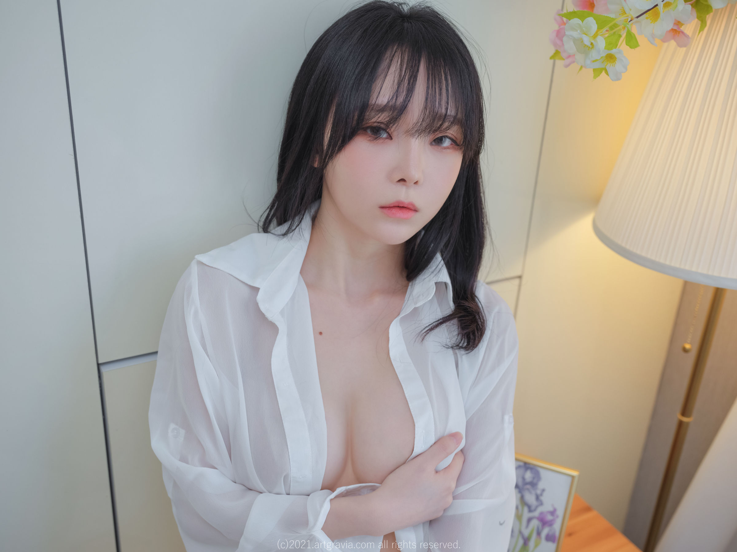 [ARTGRAVIA] VOL.261 Ming Sunha – 白衬衫女友居家诱惑 日韩美图-第3张