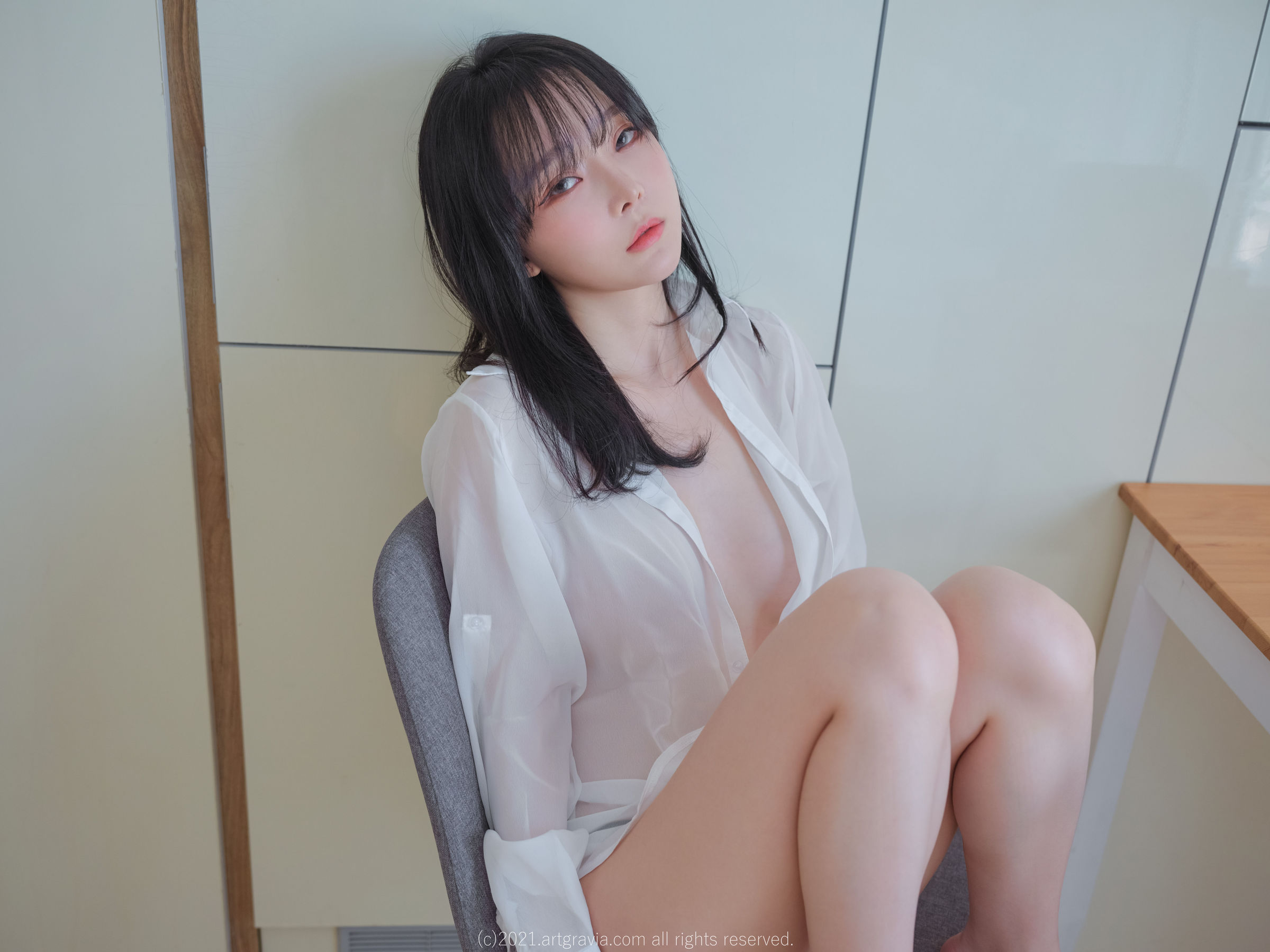 [ARTGRAVIA] VOL.261 Ming Sunha – 白衬衫女友居家诱惑 日韩美图-第65张