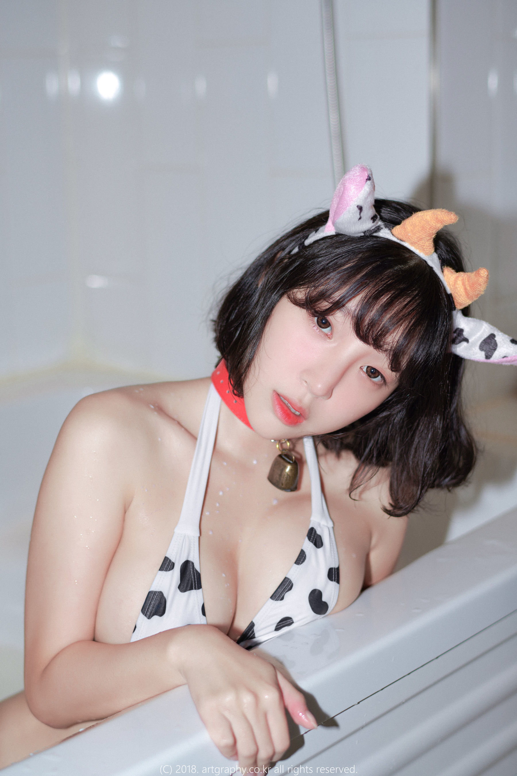 [ARTGRAVIA] VOL.039 姜仁卿 – 白猫少女+奶牛尤物 日韩美图-第34张