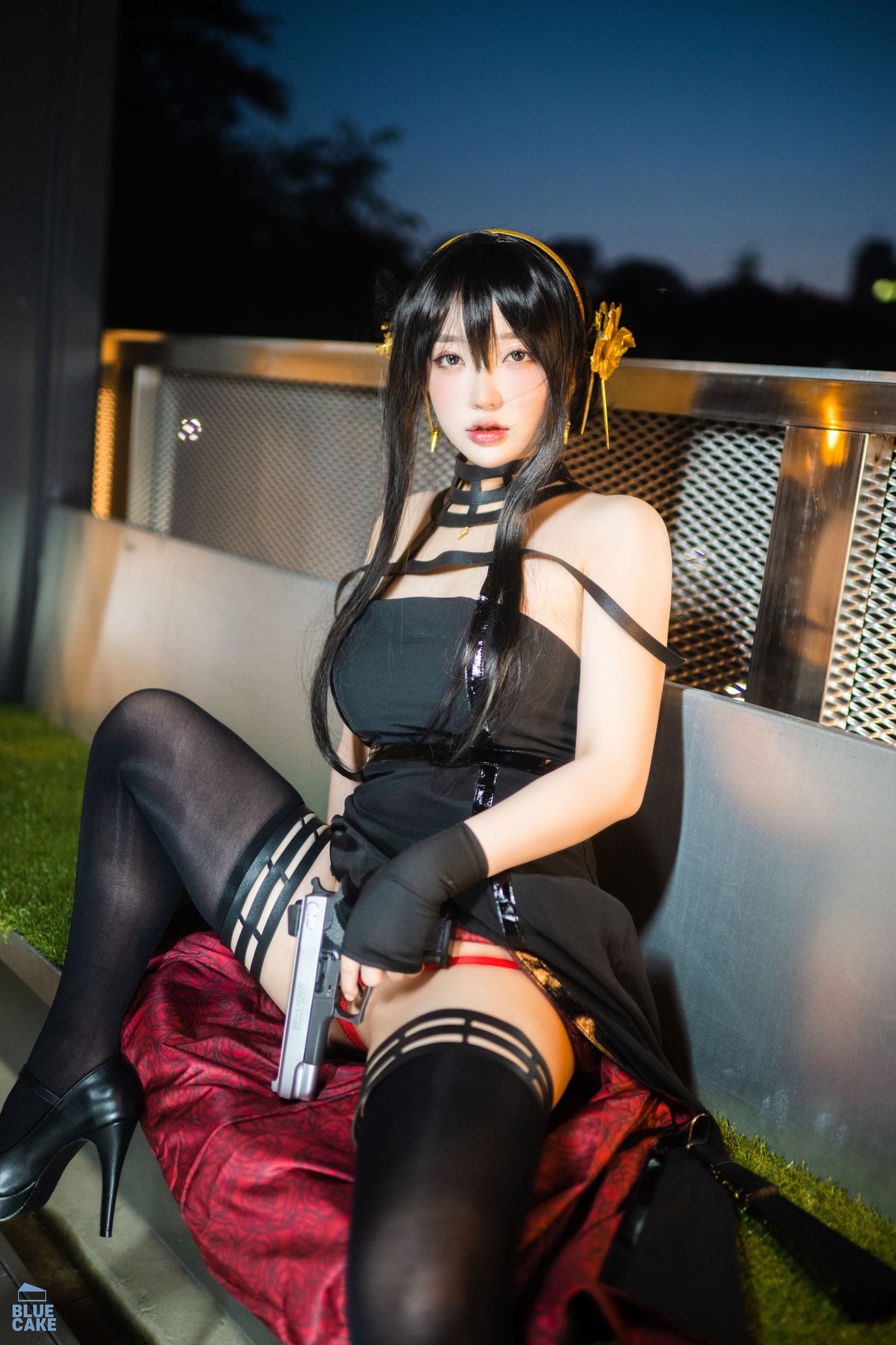 [BLUECAKE] YeEun – Black Rose 日韩美图-第30张