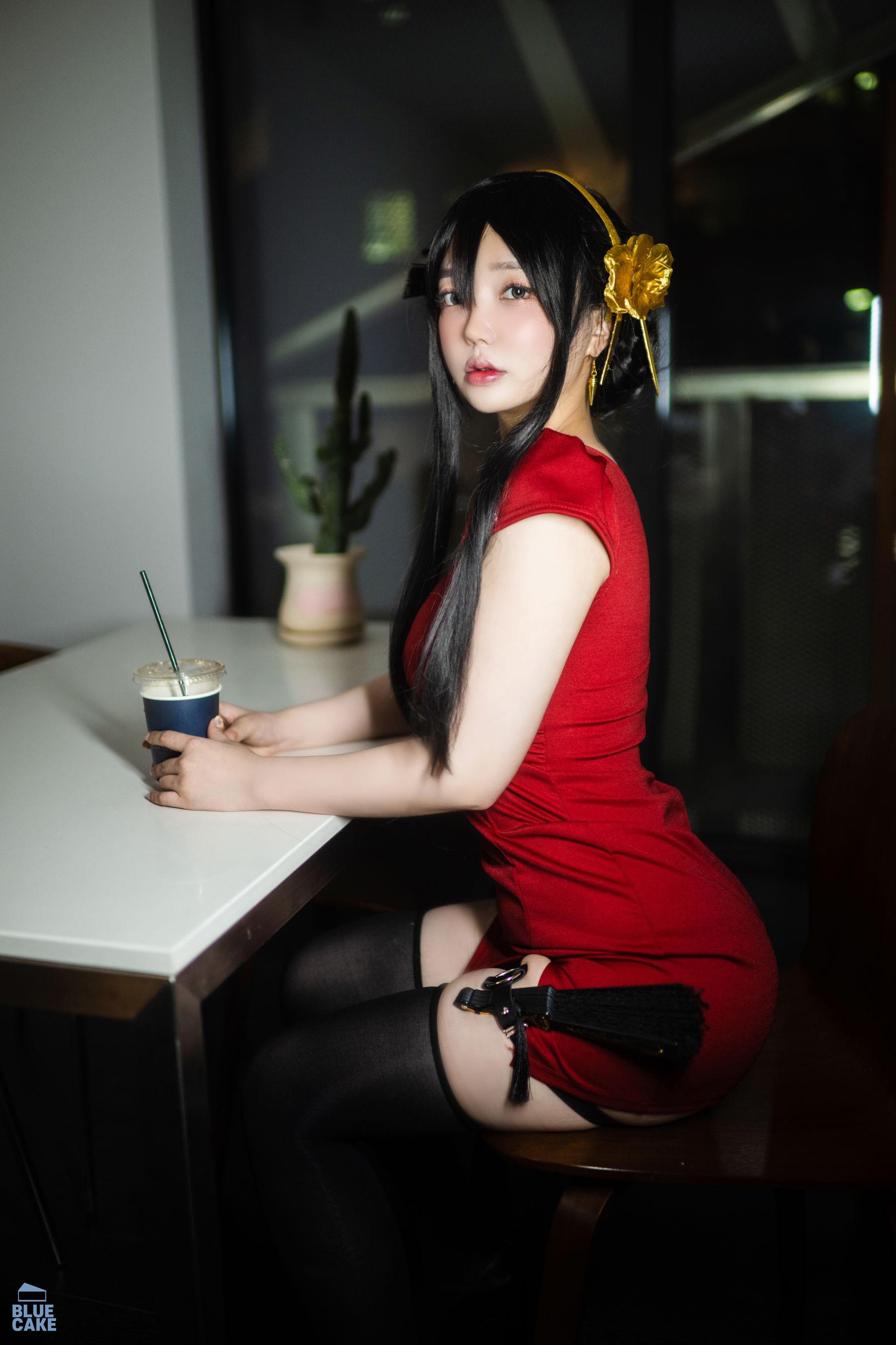 [BLUECAKE] YeEun – Black Rose 日韩美图-第32张