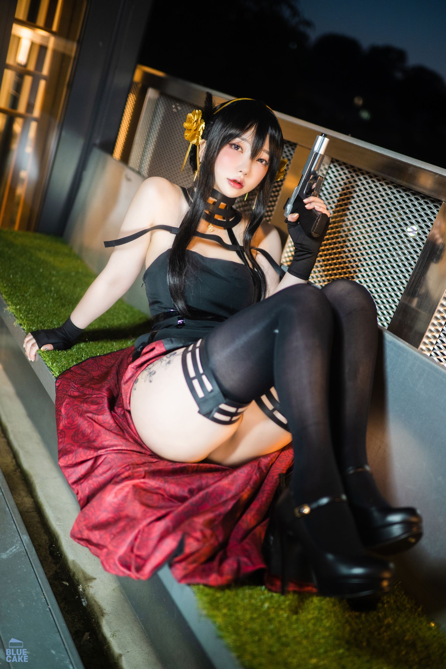 [BLUECAKE] YeEun – Black Rose 日韩美图-第34张