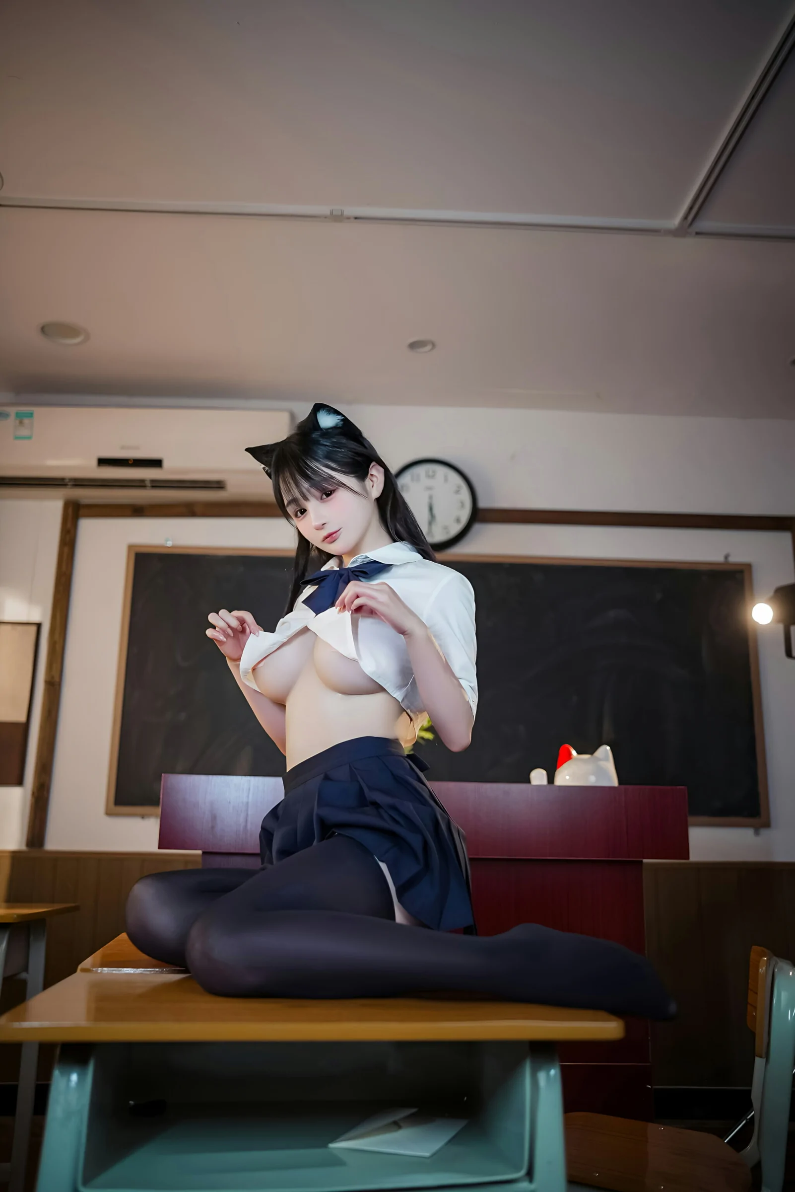 桜井宁宁 – 失眠冲剂 JK猫耳 Cosplay-第145张