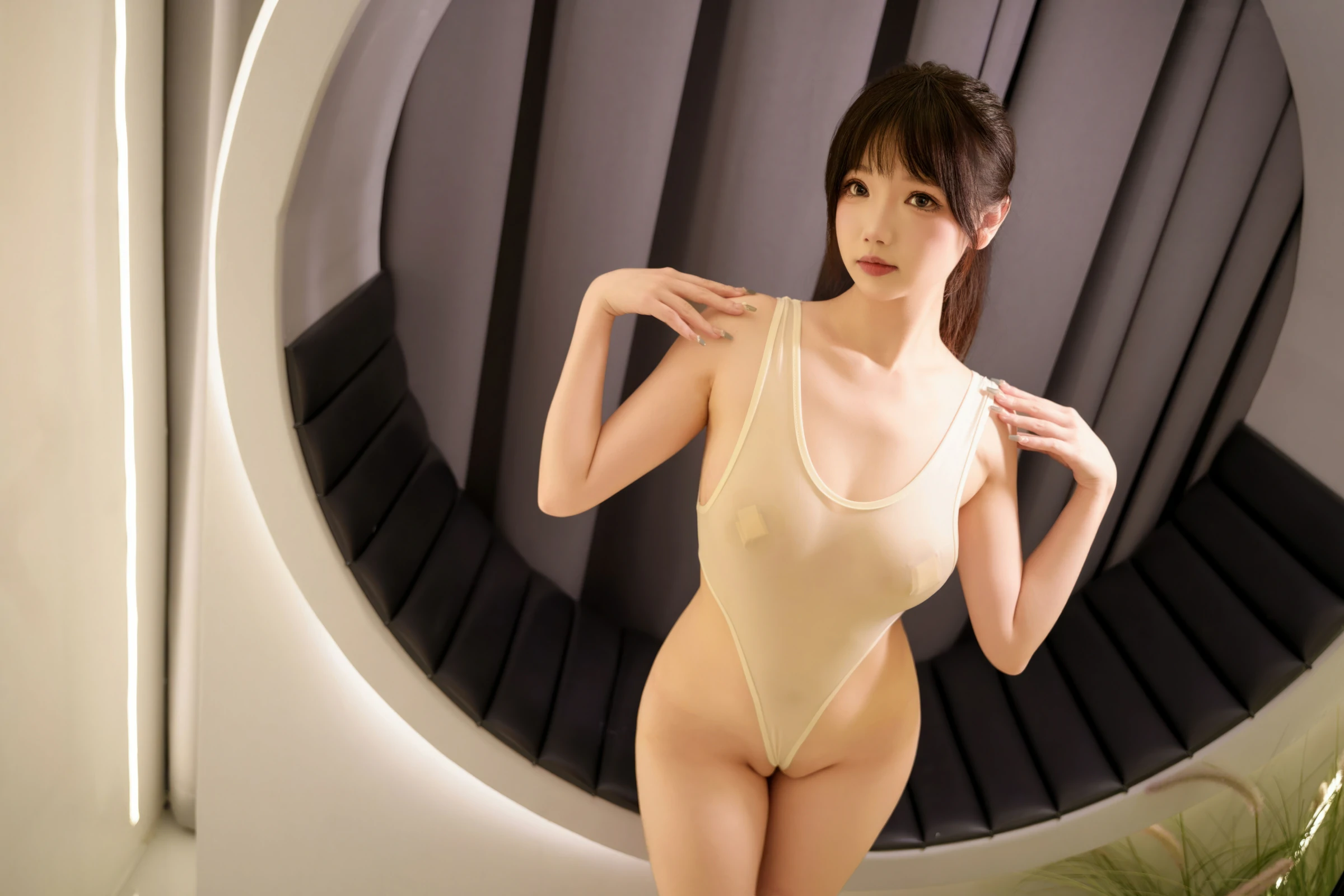 雪晴Astra – 牛奶丝透明黏滑体操服 Cosplay-第5张