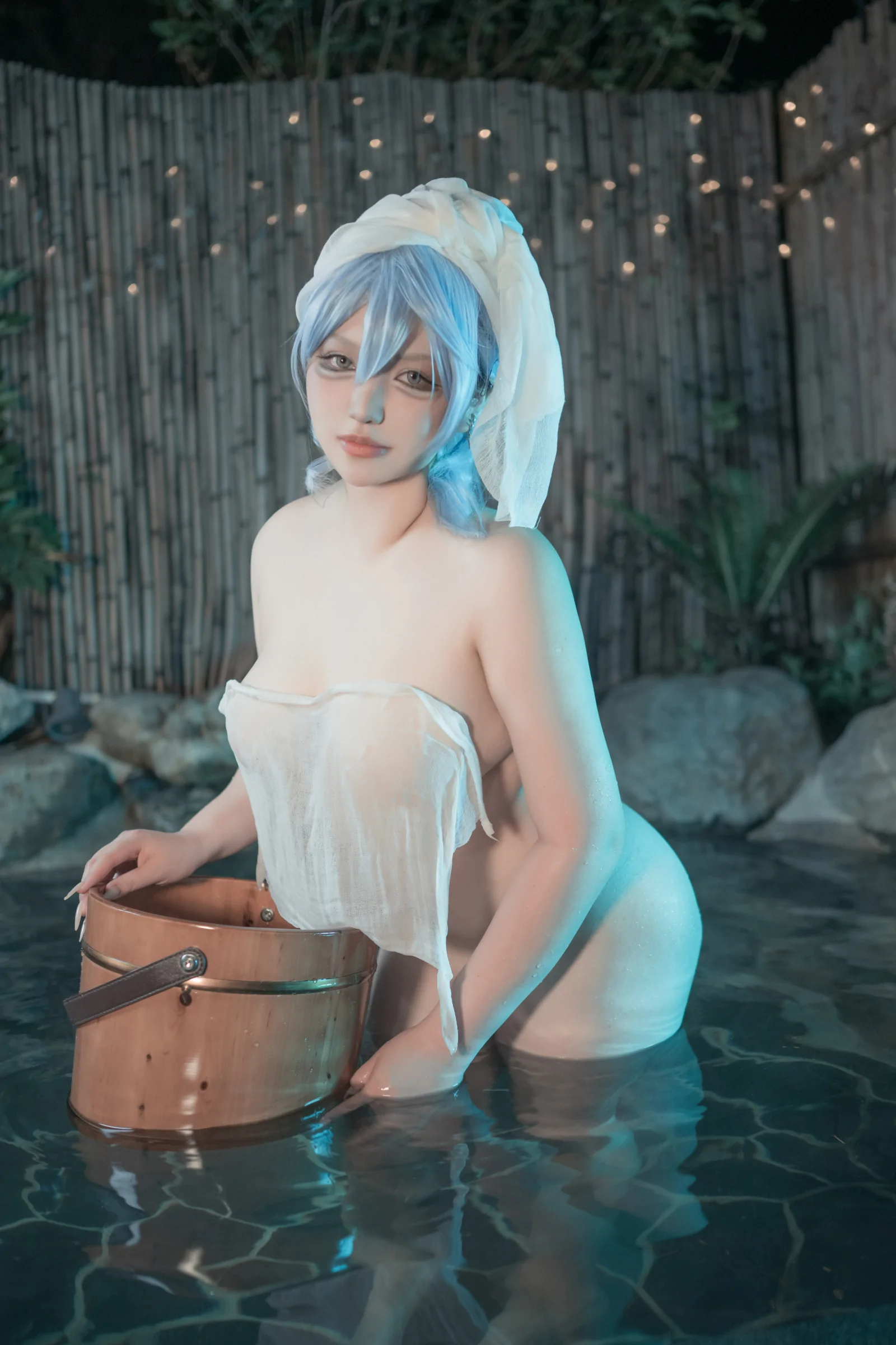 夏鸽鸽不想起床上杉绘黎落滢妹 – 温泉假日 Cosplay-第1张