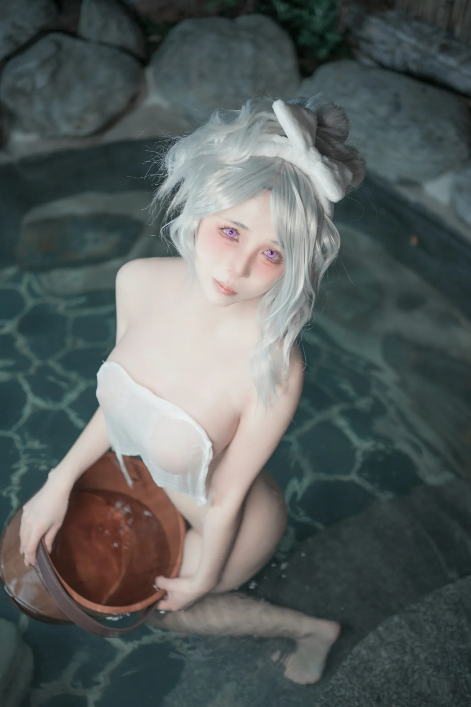 夏鸽鸽不想起床上杉绘黎落滢妹 – 温泉假日 Cosplay-第12张