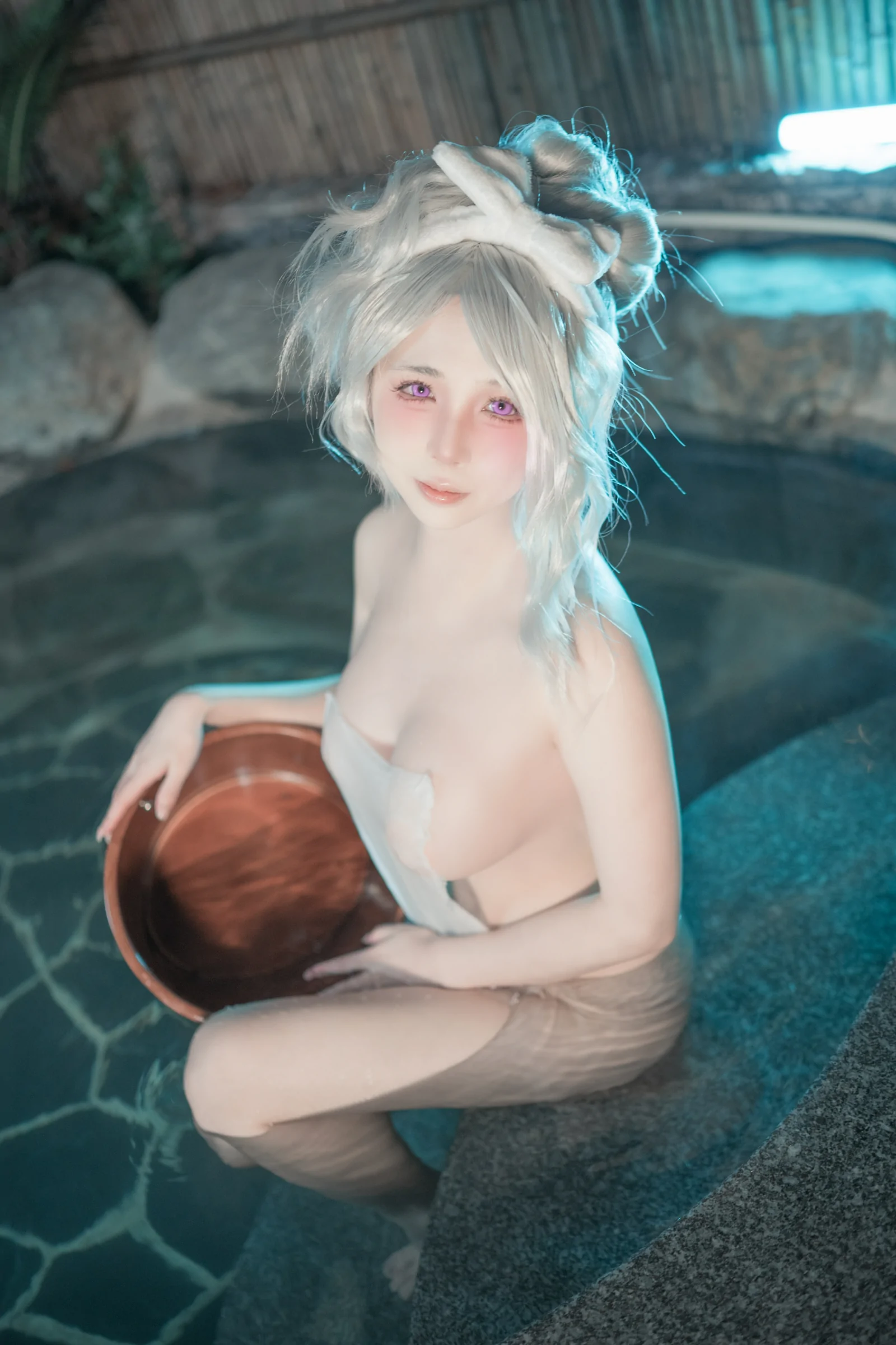 夏鸽鸽不想起床上杉绘黎落滢妹 – 温泉假日 Cosplay-第14张