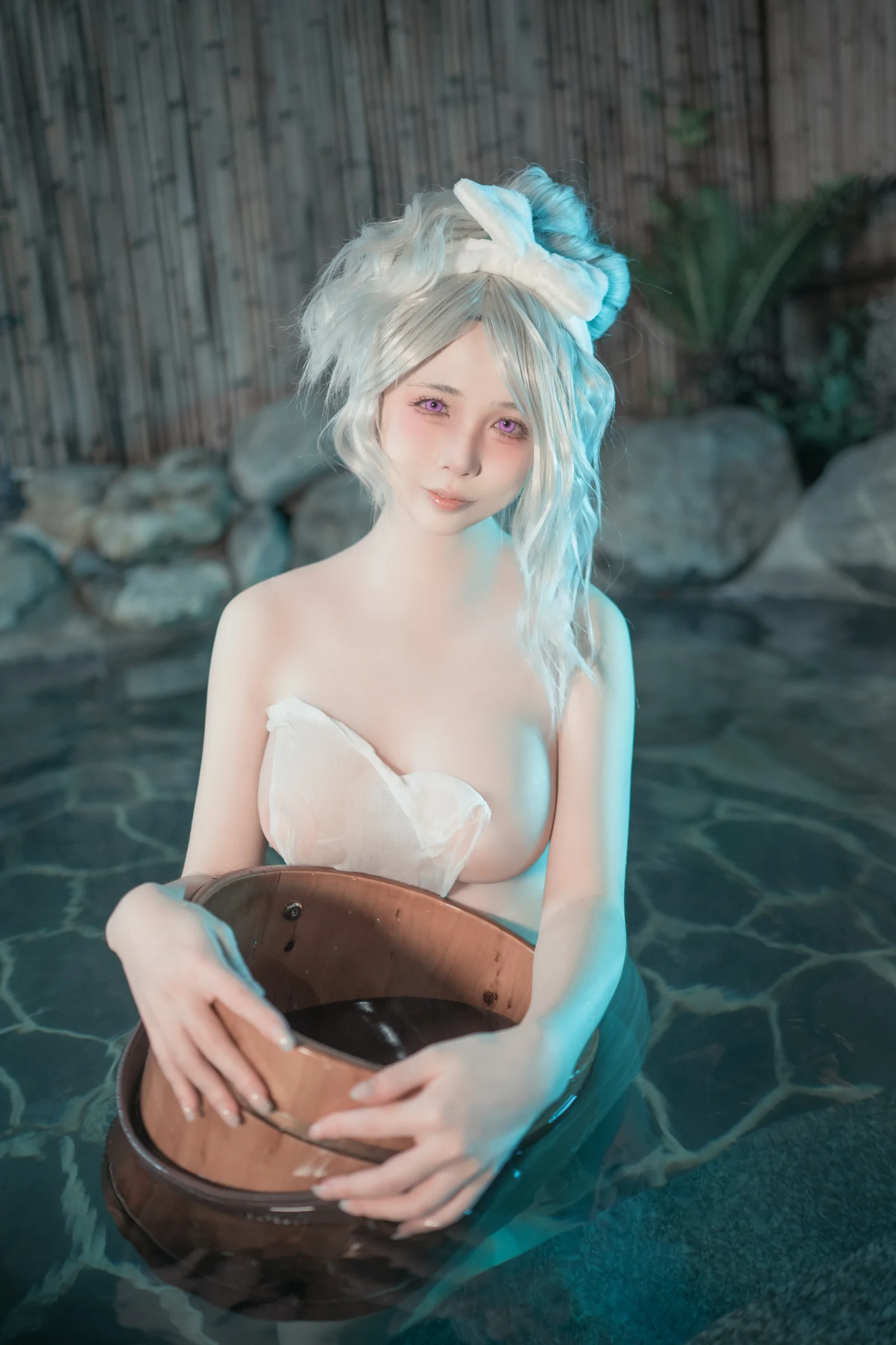 夏鸽鸽不想起床上杉绘黎落滢妹 – 温泉假日 Cosplay-第15张