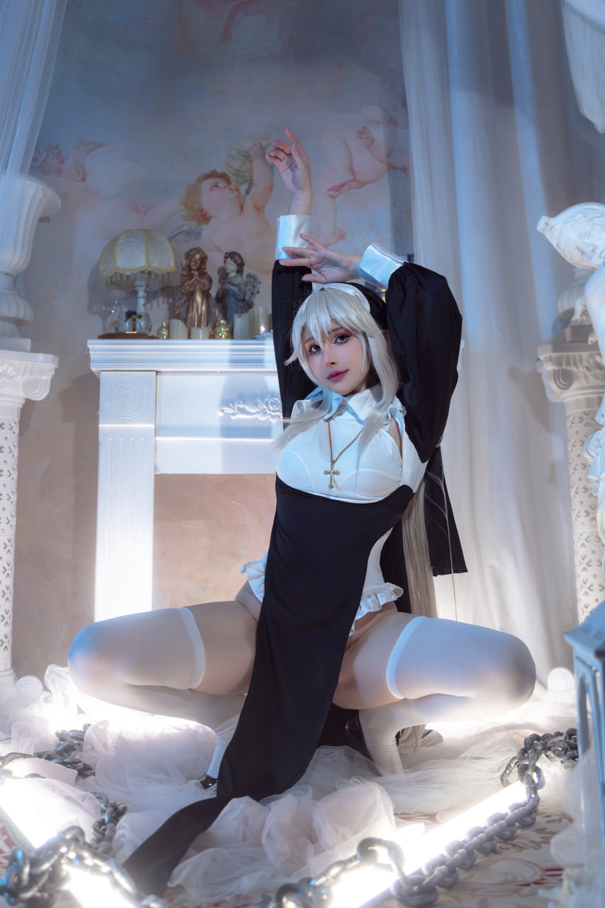 鹿八岁baby – 堕落修女 Cosplay-第32张