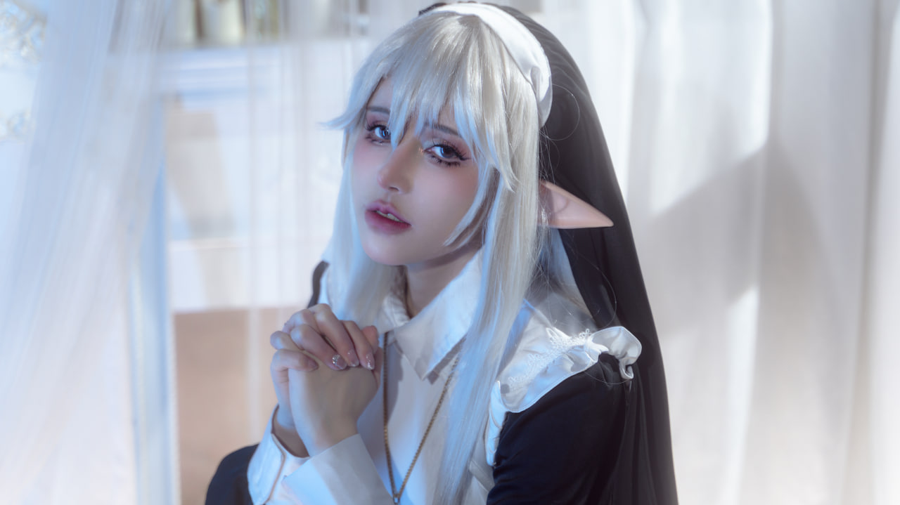 鹿八岁baby – 堕落修女 Cosplay-第61张
