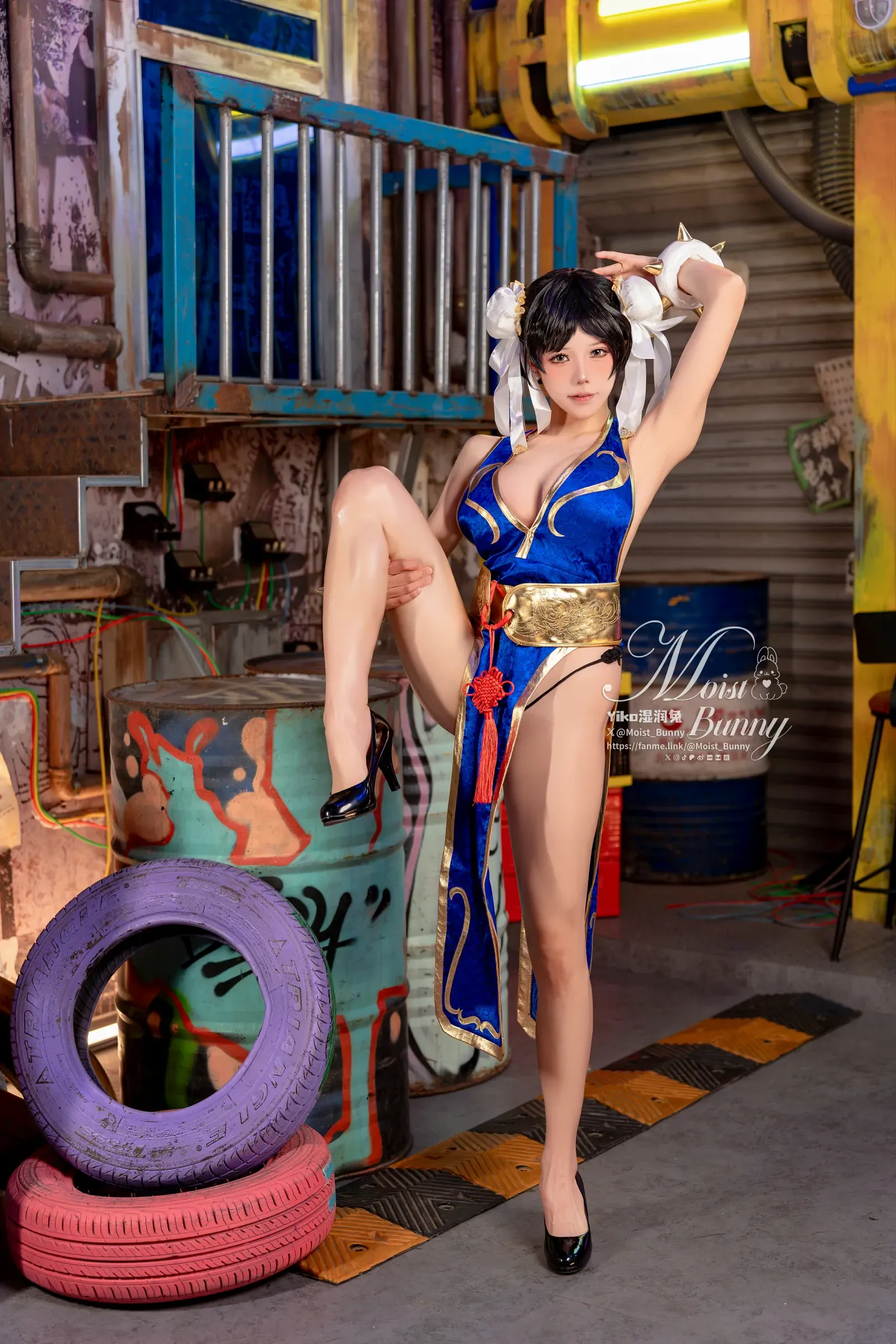 咬一口兔娘 – 街霸春丽 桃花旗袍 Cosplay-第15张