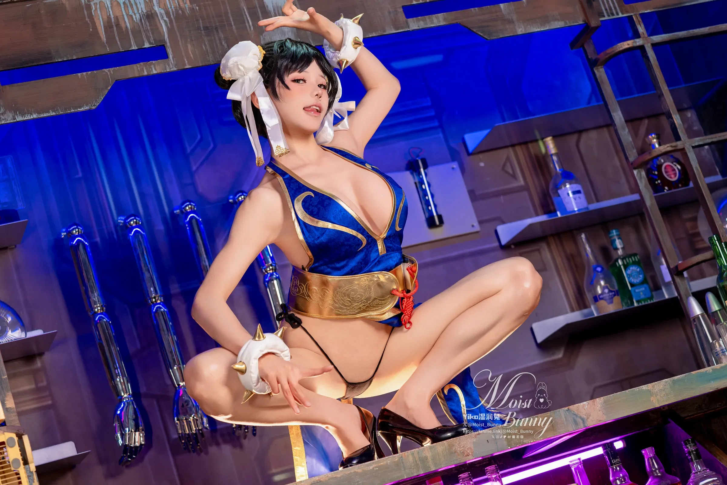 咬一口兔娘 – 街霸春丽 桃花旗袍 Cosplay-第29张