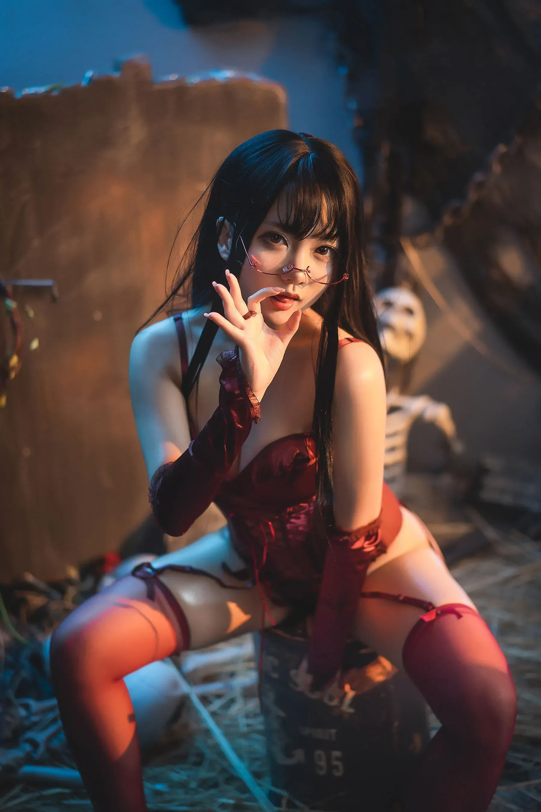 是一只熊仔吗 – 红色corset Cosplay-第39张