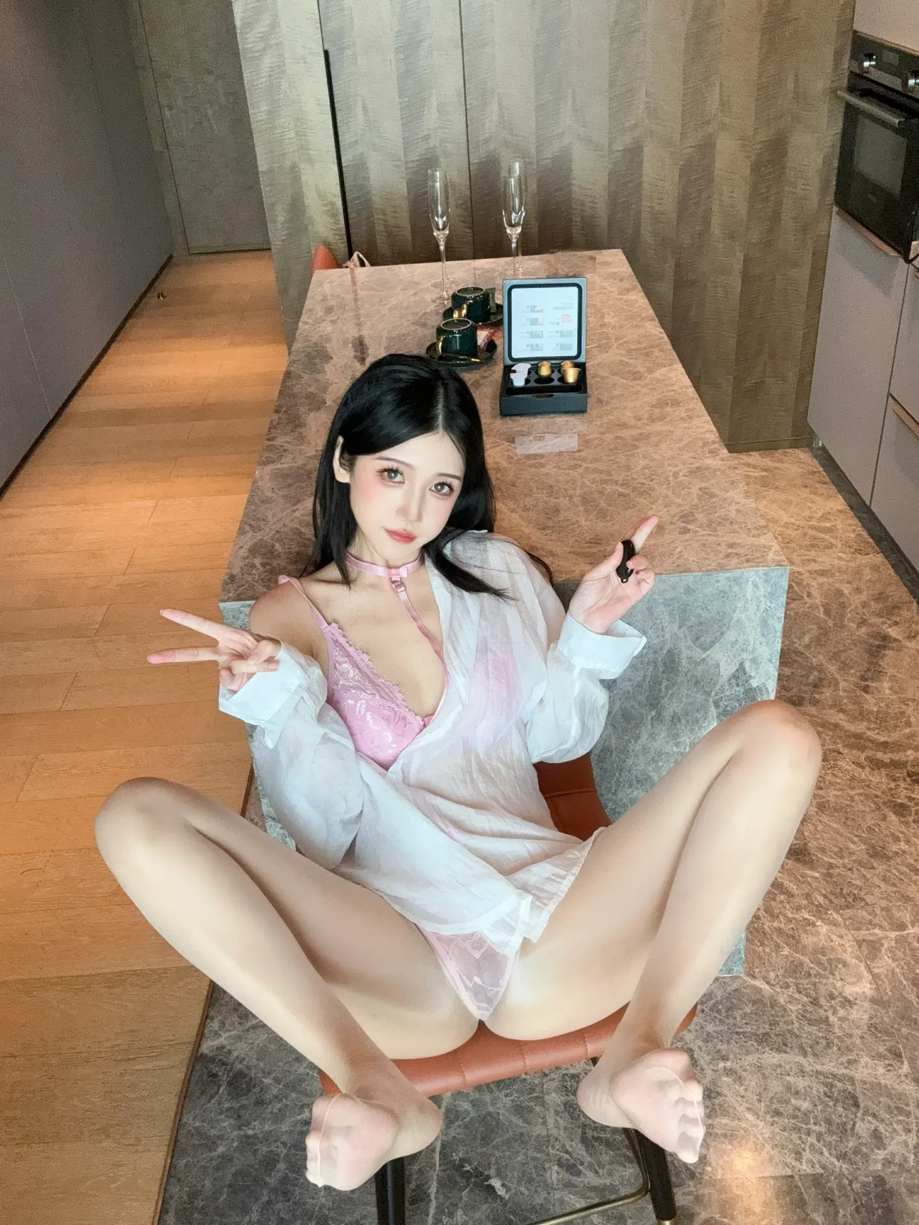 不呆猫 – 粉色衬衣女友 Cosplay-第7张