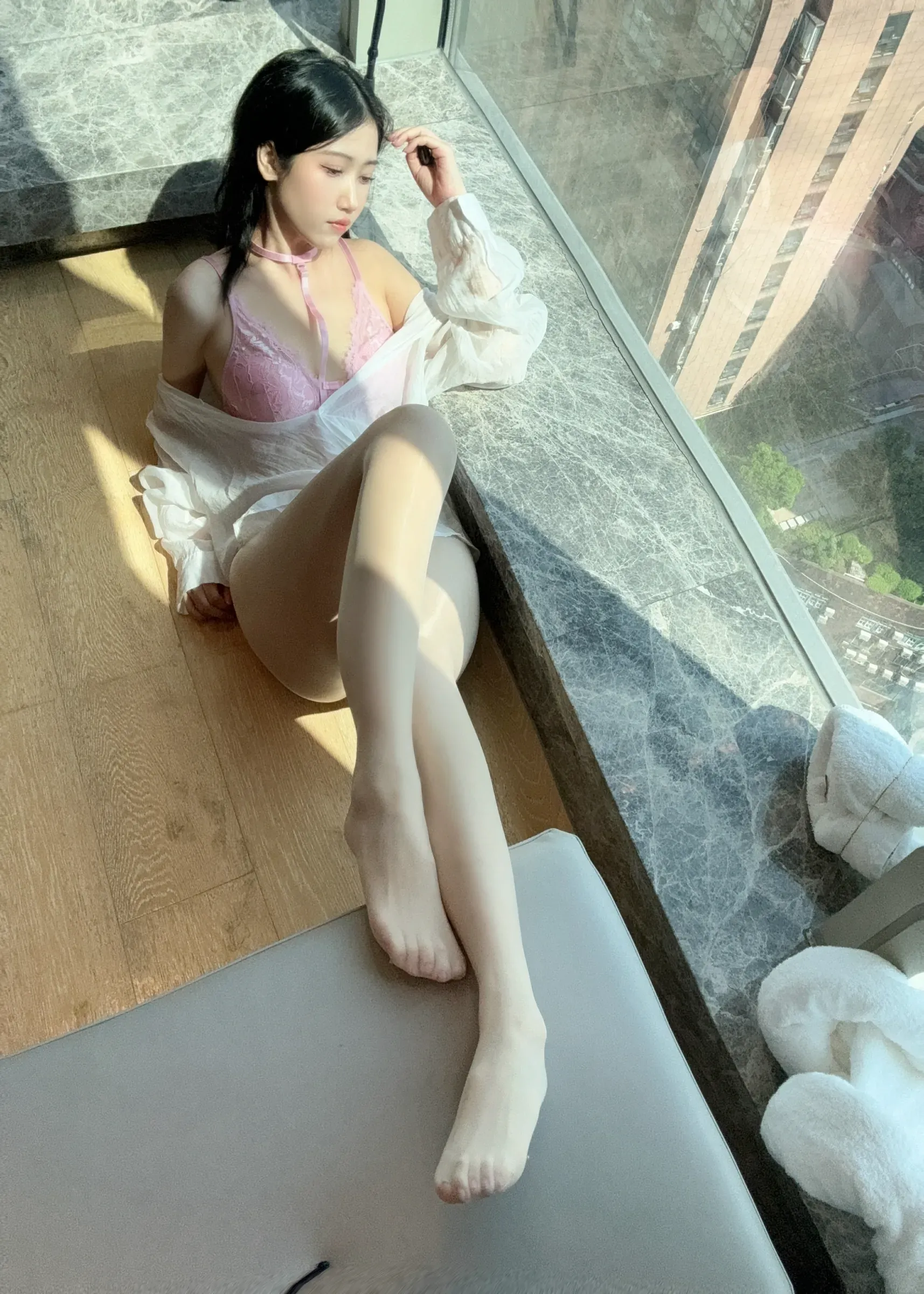 不呆猫 – 粉色衬衣女友 Cosplay-第13张