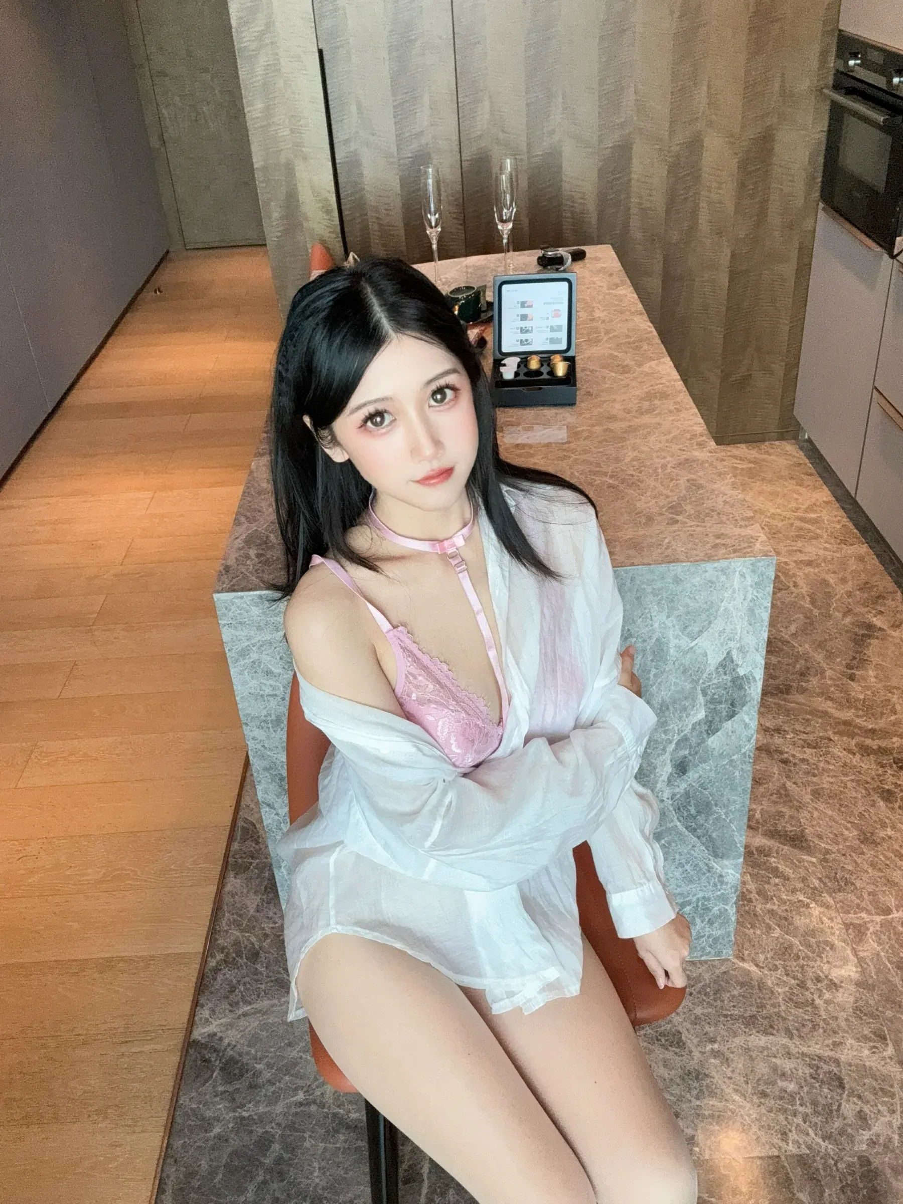 不呆猫 – 粉色衬衣女友 Cosplay-第65张