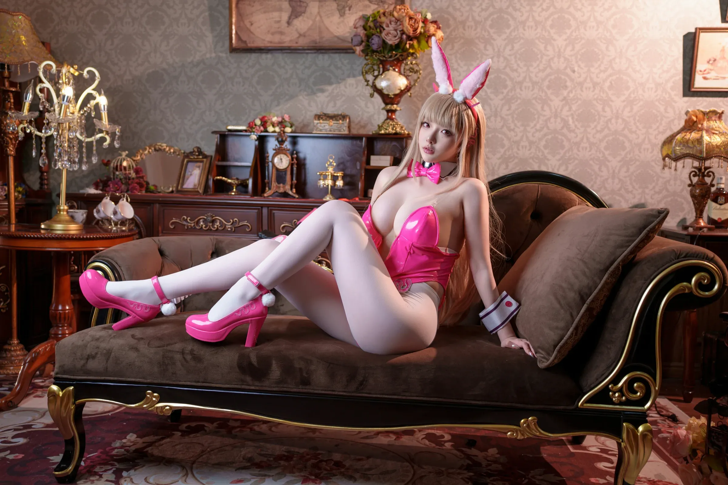 雯妹不讲道理  Nikke 毒蛇 兔女郎 Cosplay-第34张
