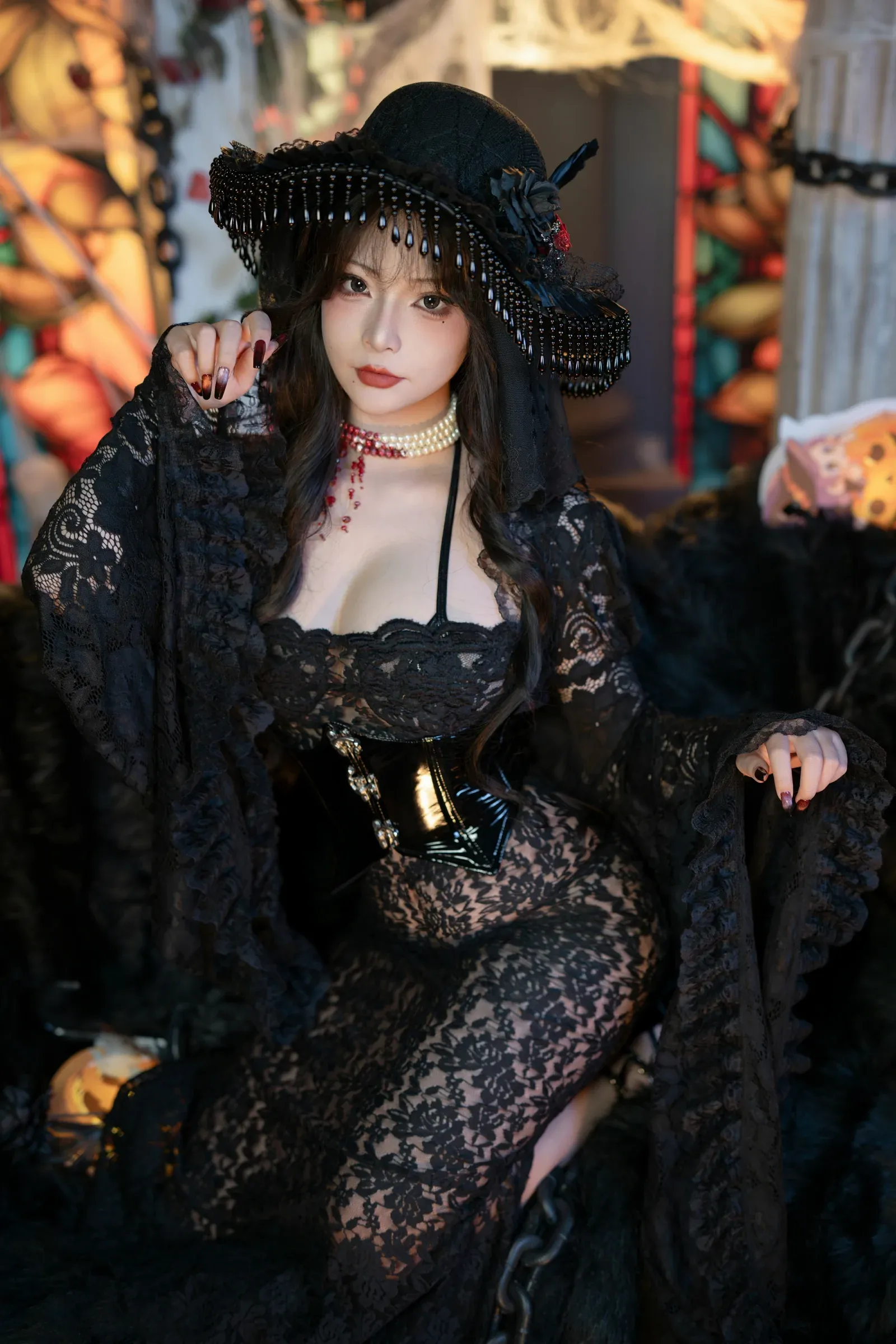 yuuhui玉汇 – 万圣节特辑 – 魔女狂欢夜 Cosplay-第3张