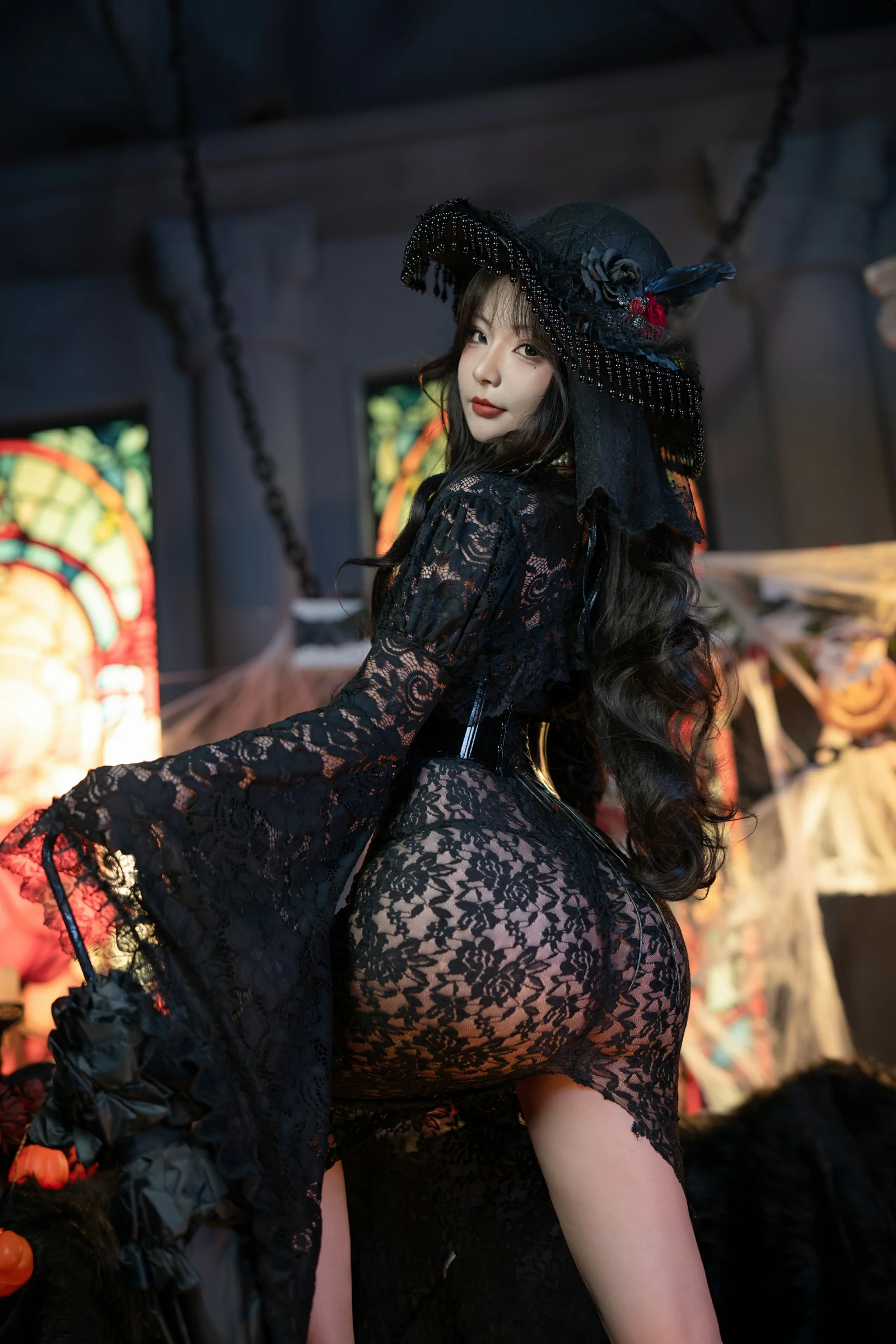 yuuhui玉汇 – 万圣节特辑 – 魔女狂欢夜 Cosplay-第2张