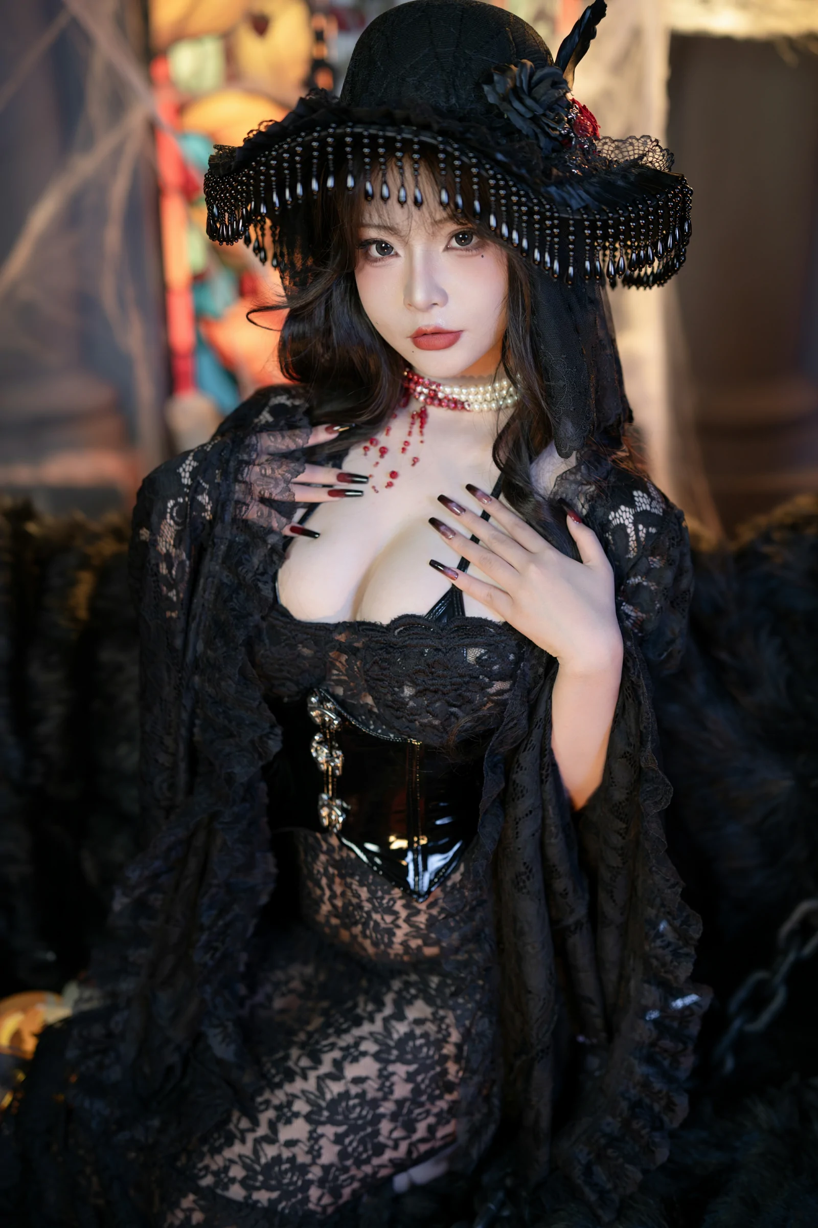 yuuhui玉汇 – 万圣节特辑 – 魔女狂欢夜 Cosplay-第7张