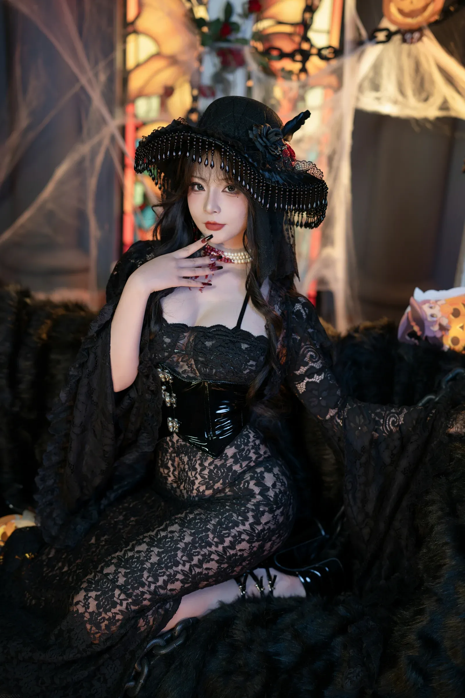 yuuhui玉汇 – 万圣节特辑 – 魔女狂欢夜 Cosplay-第4张