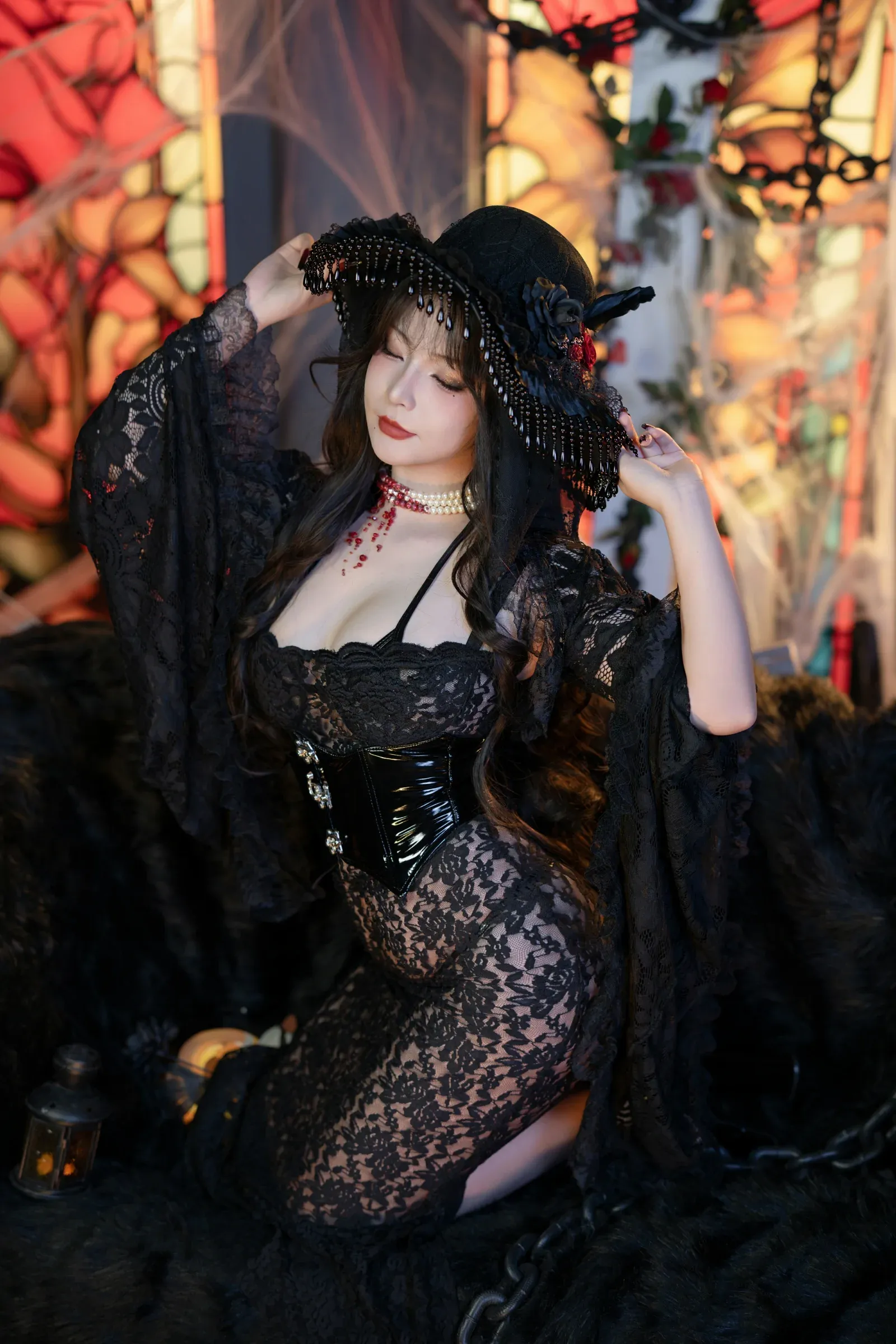 yuuhui玉汇 – 万圣节特辑 – 魔女狂欢夜 Cosplay-第8张
