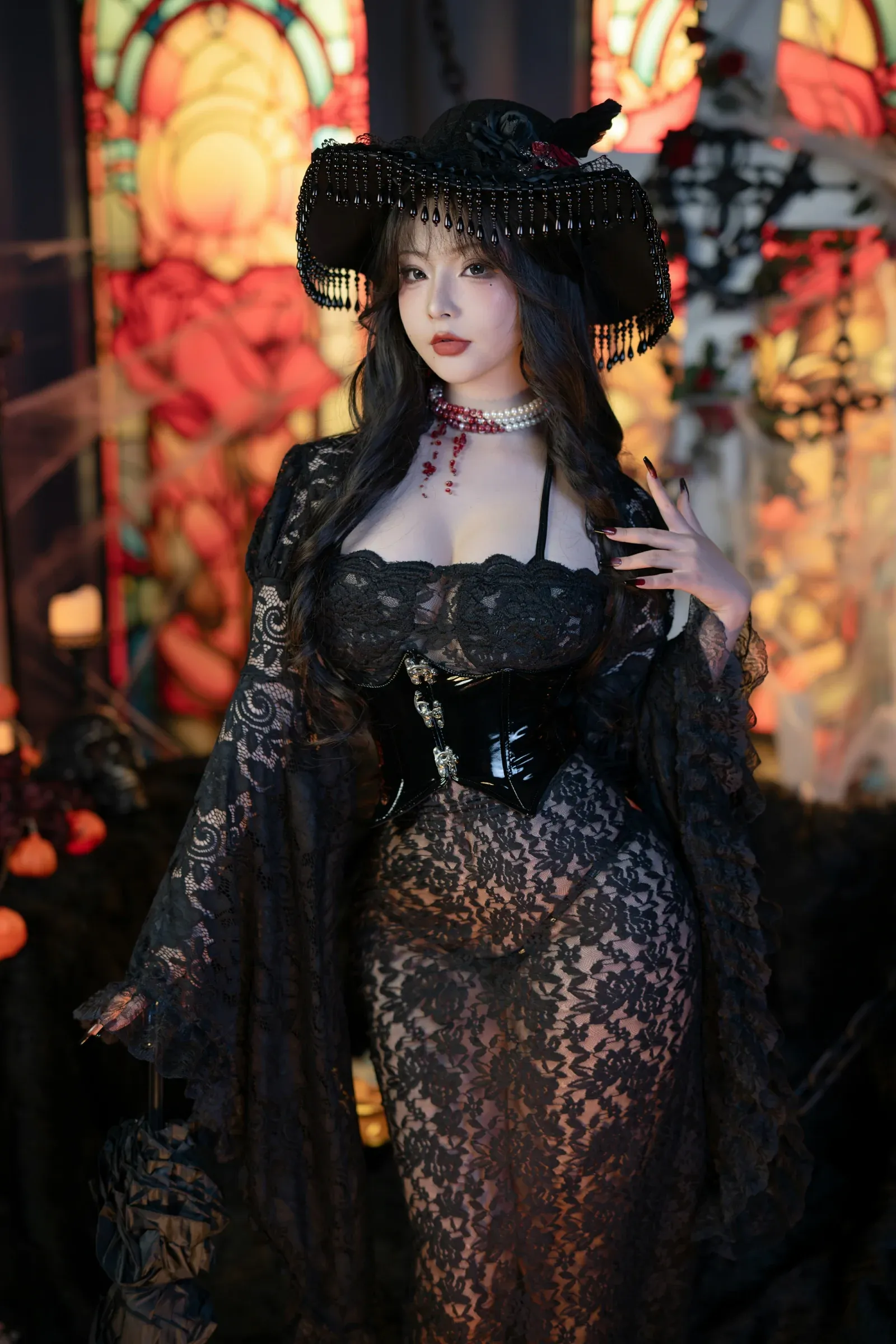 yuuhui玉汇 – 万圣节特辑 – 魔女狂欢夜 Cosplay-第131张