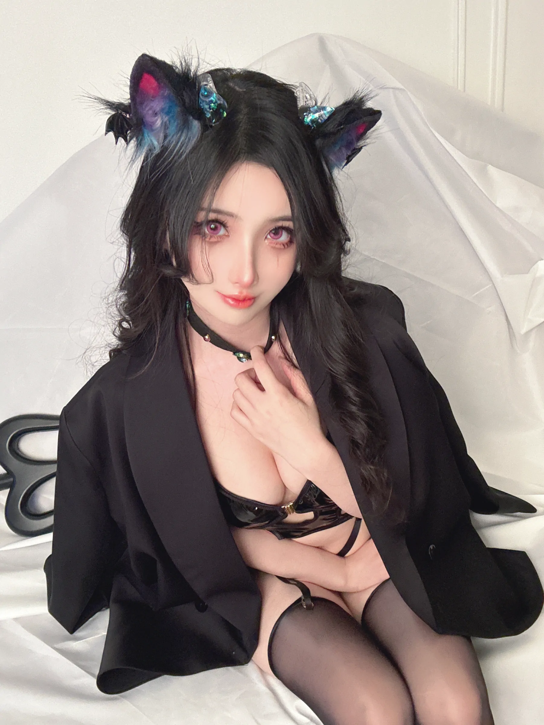 星之迟迟 – 万圣节小恶魔猫耳 Cosplay-第9张