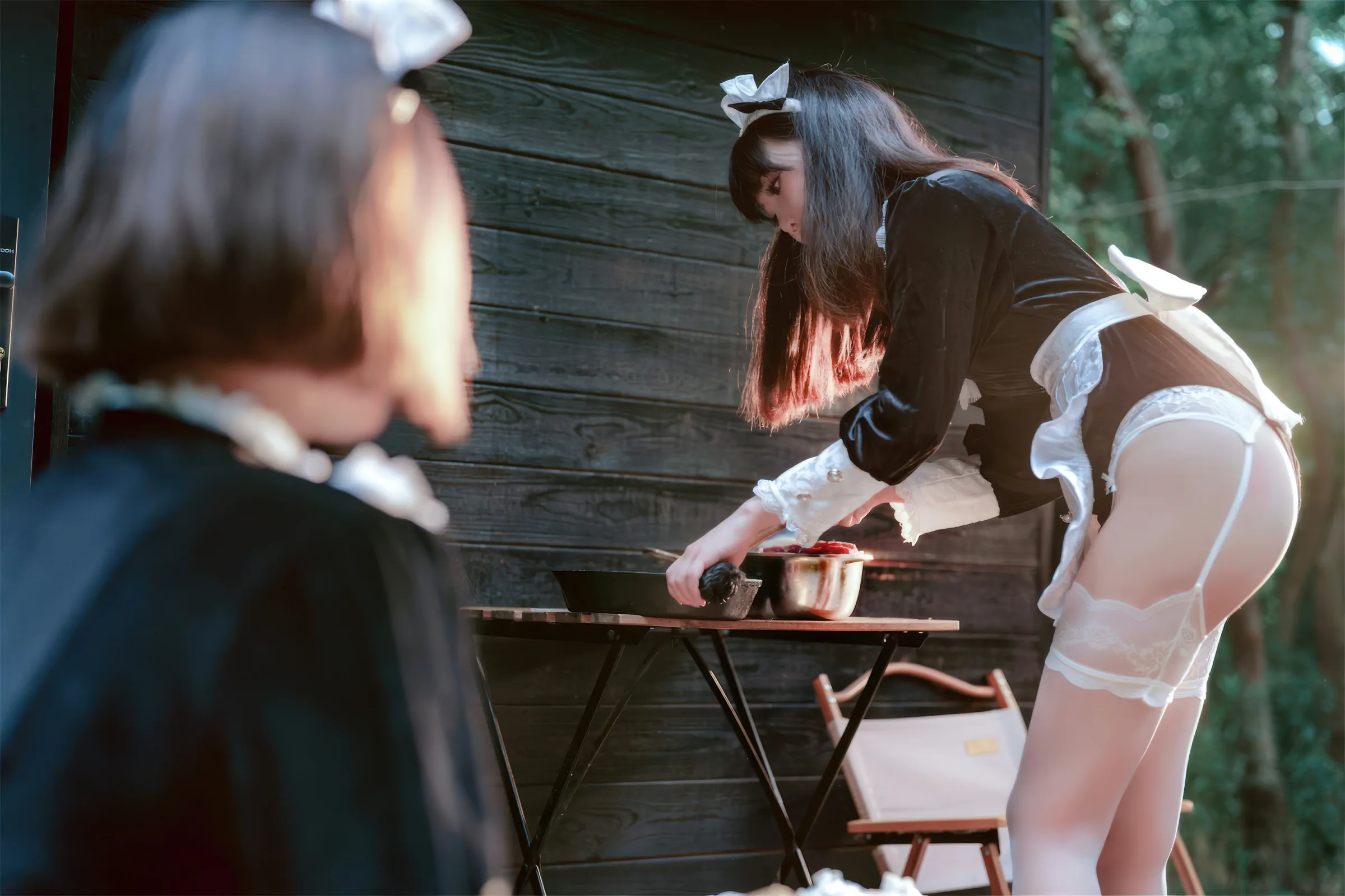 半半子面饼仙儿 – メイド姉妹 Cosplay-第6张