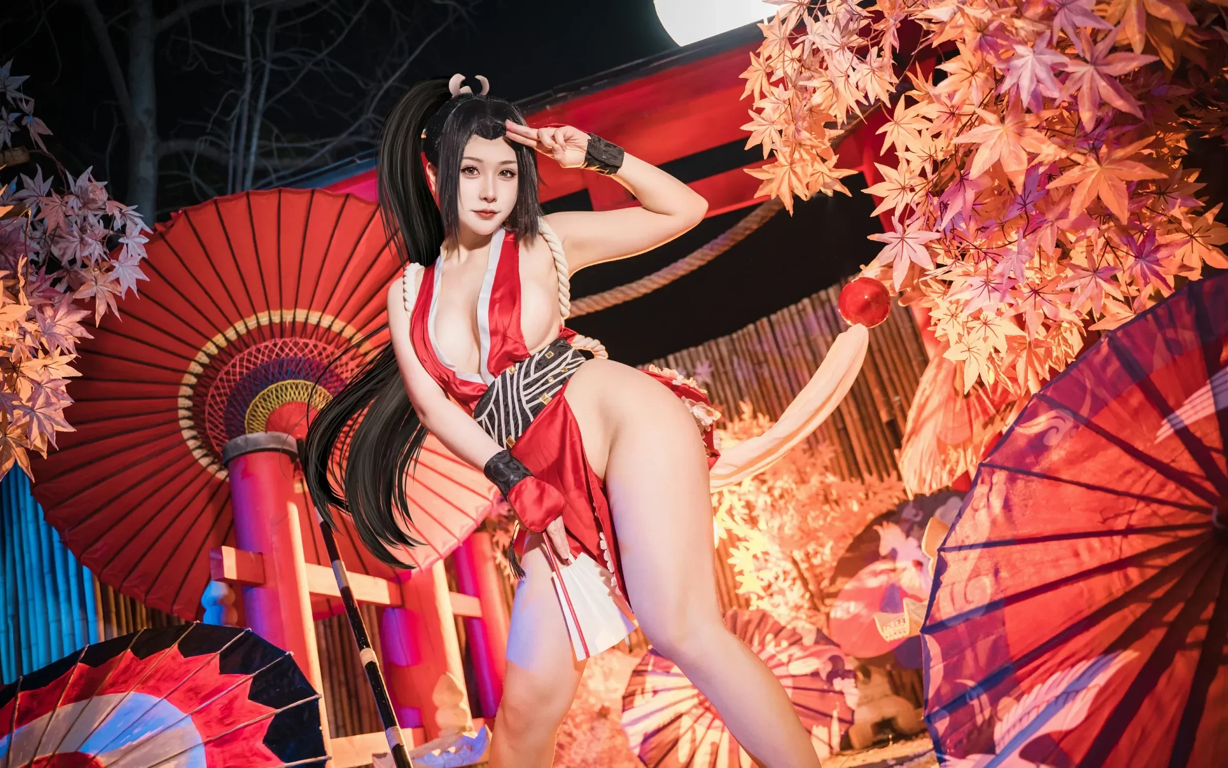 三刀刀miido – 不知火舞 女忍者 Cosplay-第1张