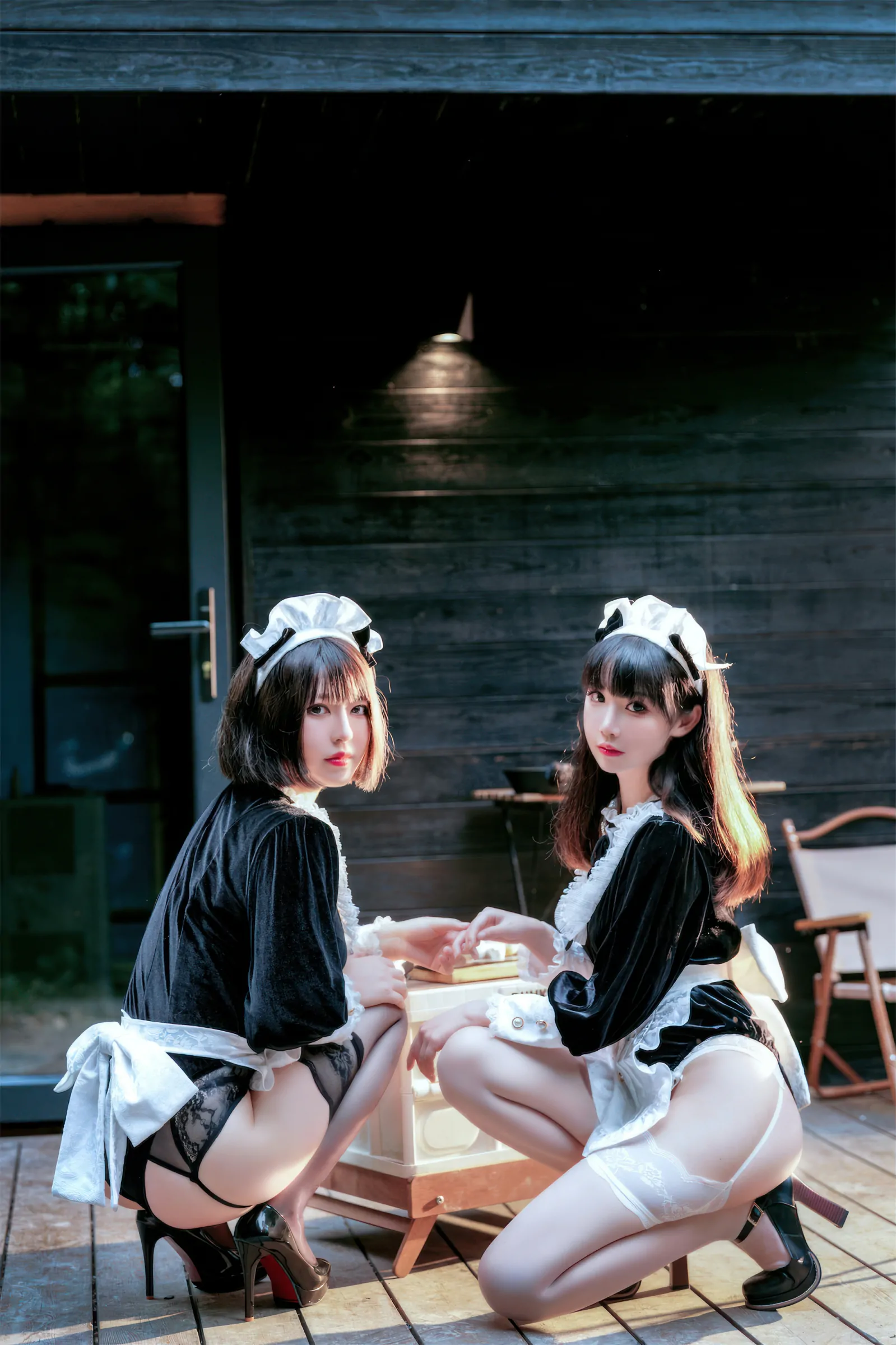 半半子面饼仙儿 – メイド姉妹 Cosplay-第9张