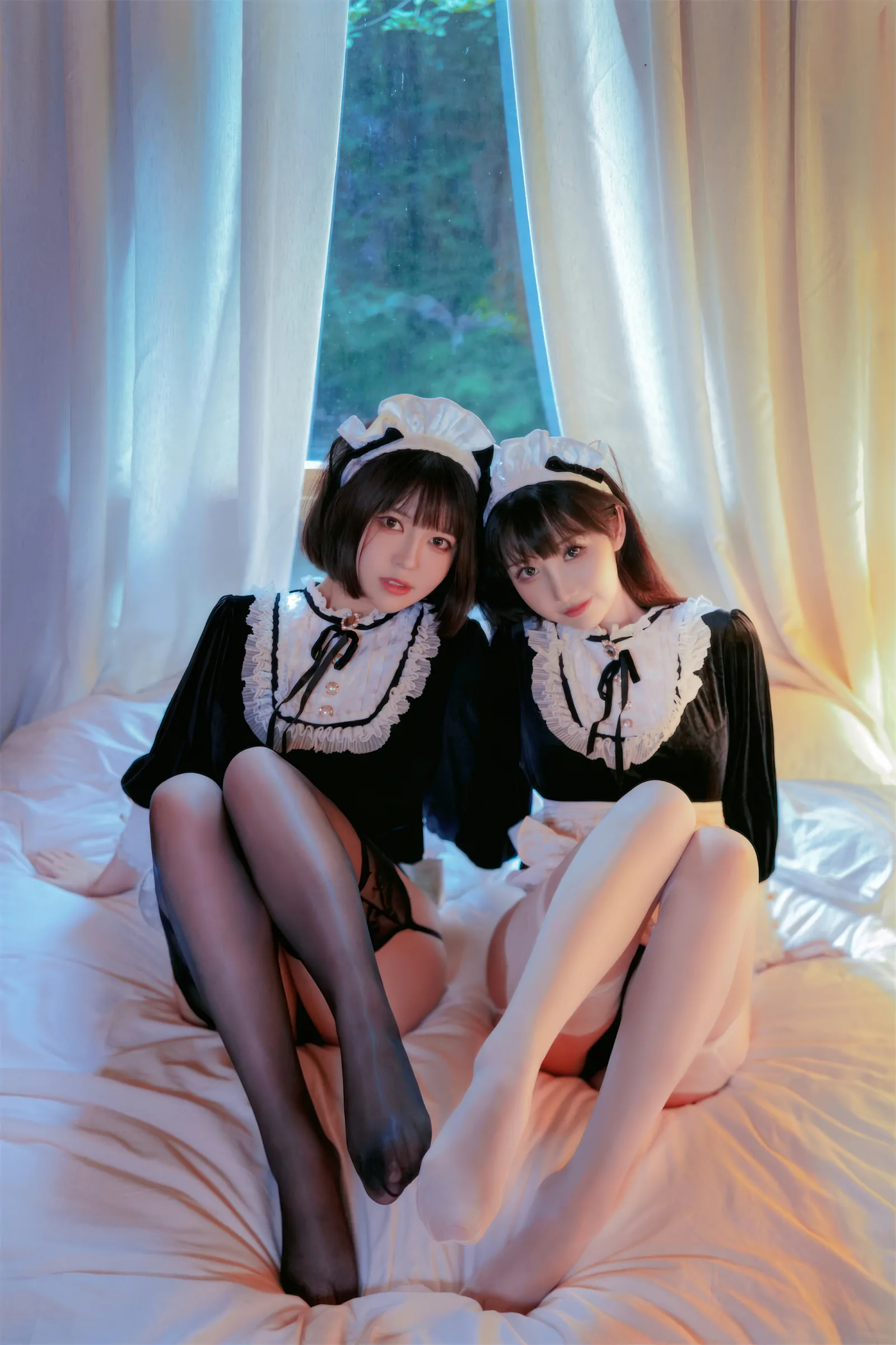半半子面饼仙儿 – メイド姉妹 Cosplay-第11张