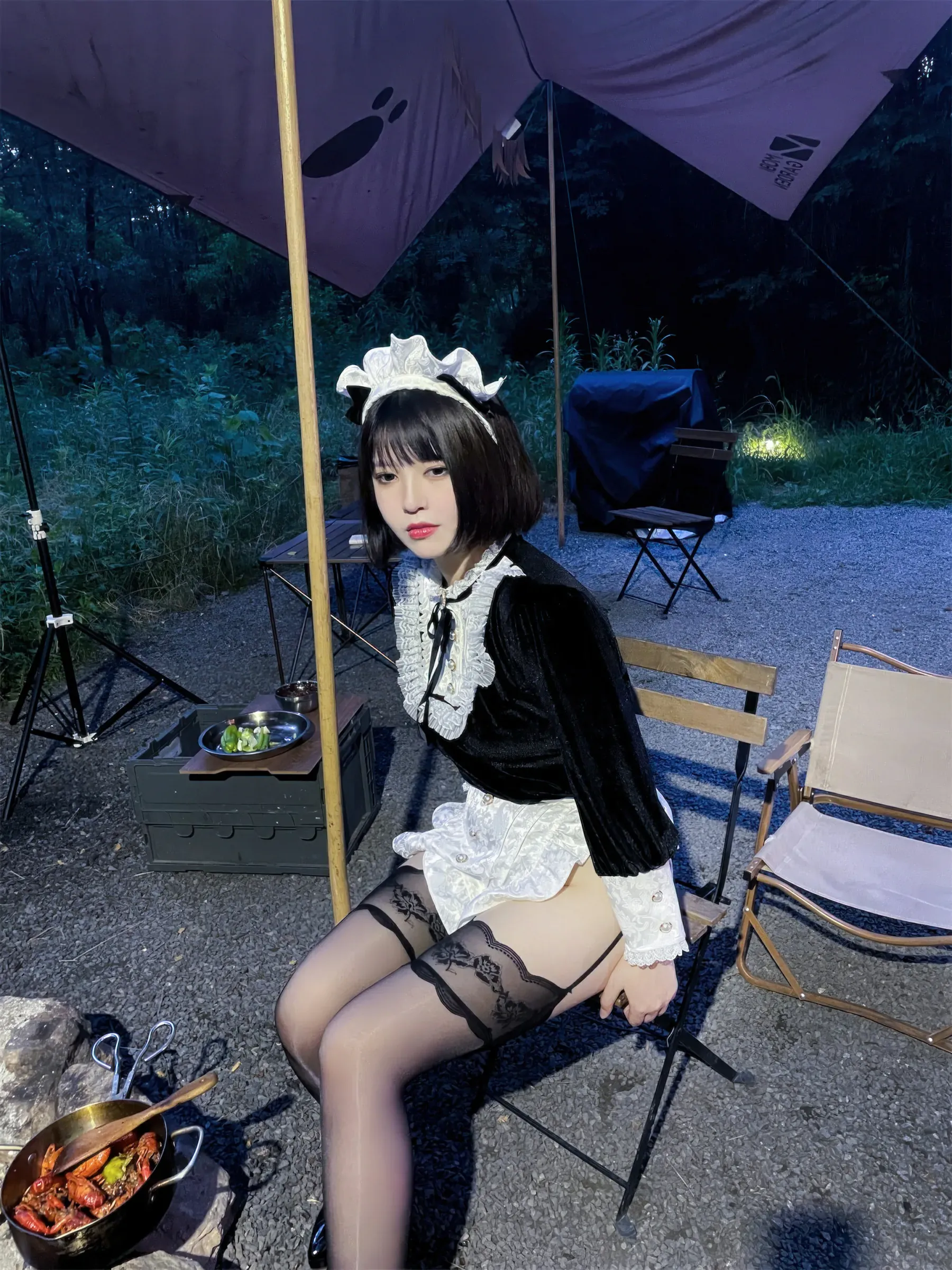 半半子面饼仙儿 – メイド姉妹 Cosplay-第60张